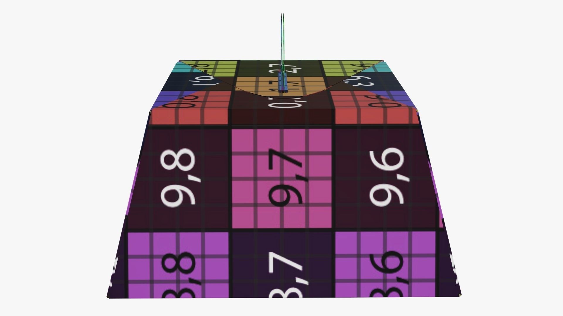 Birthday cake carrier corrugated cardboard box 3D model_14