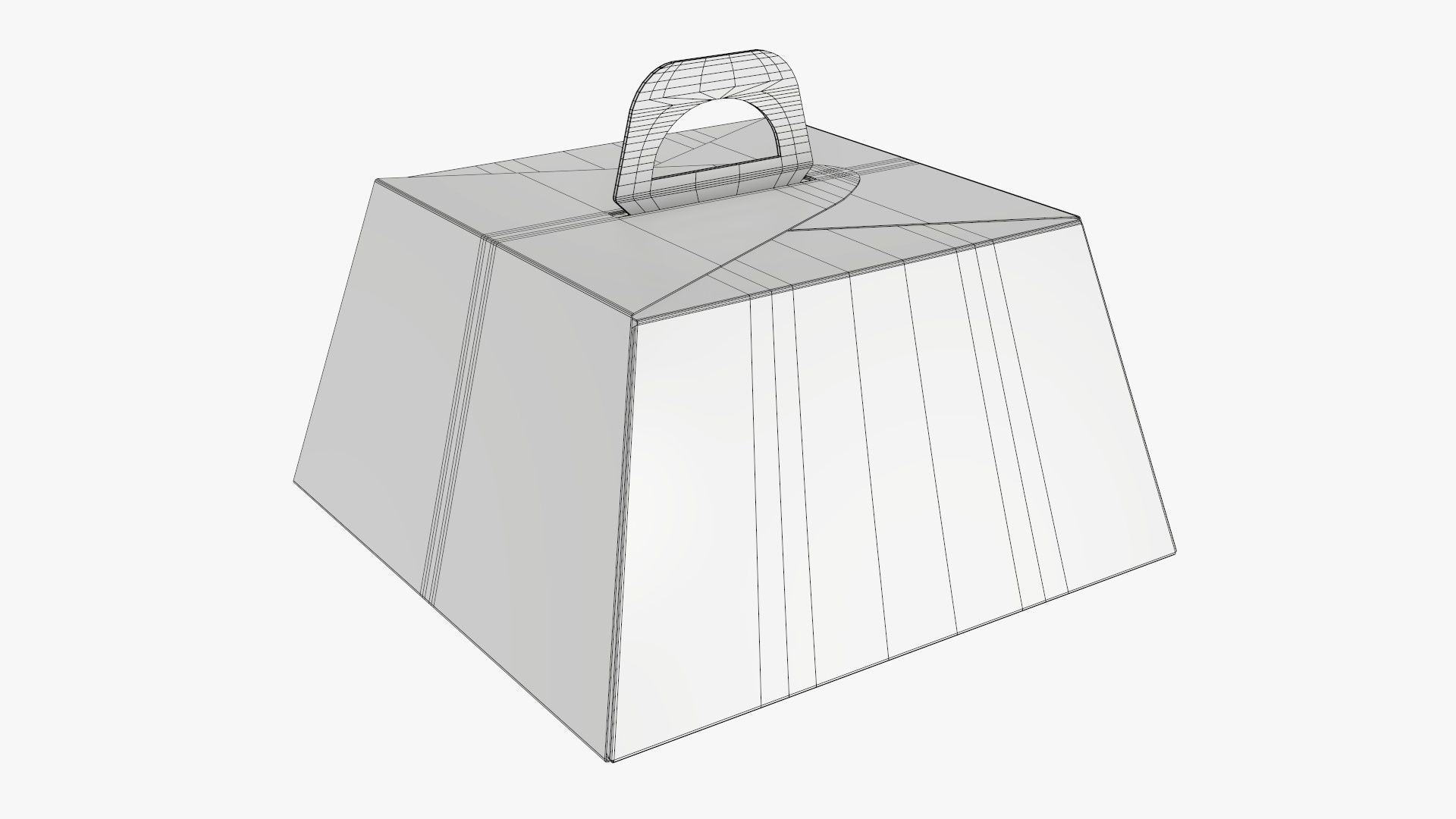 Birthday cake carrier corrugated cardboard box 3D model_5