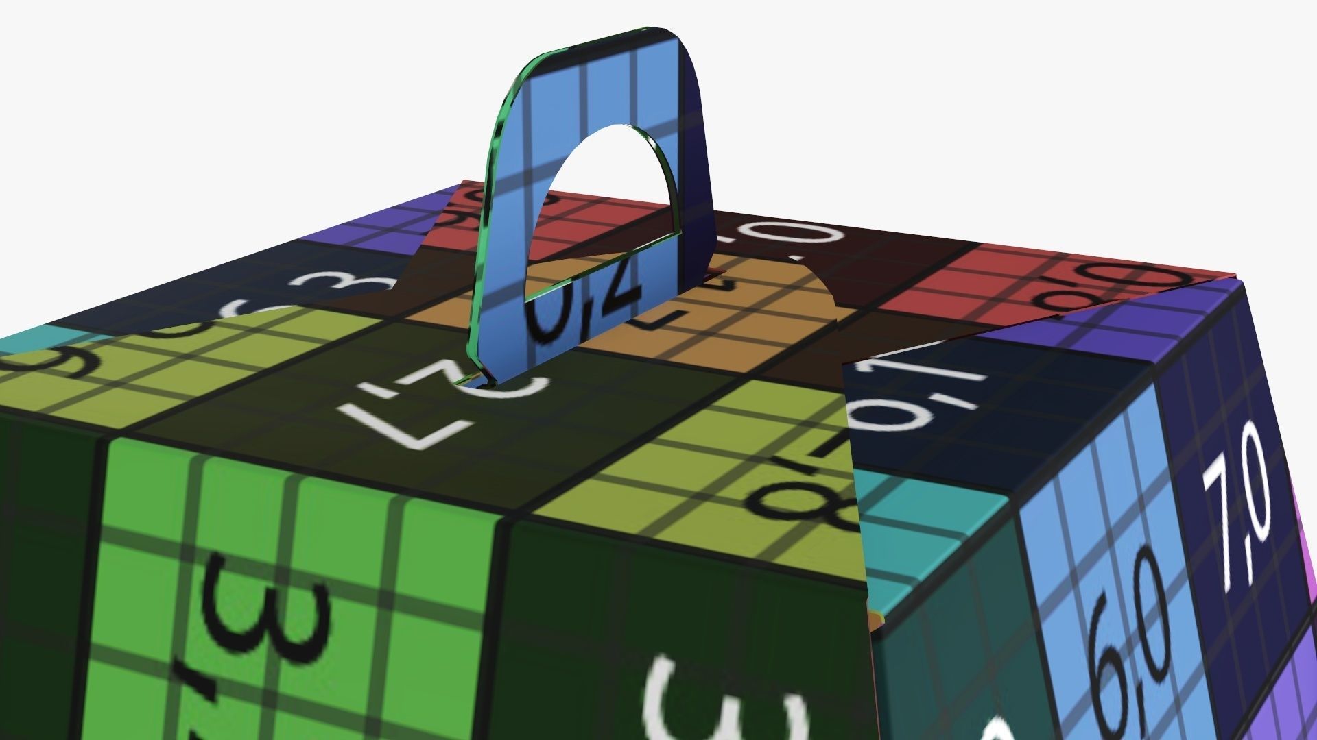 Birthday cake carrier corrugated cardboard box 3D model_13