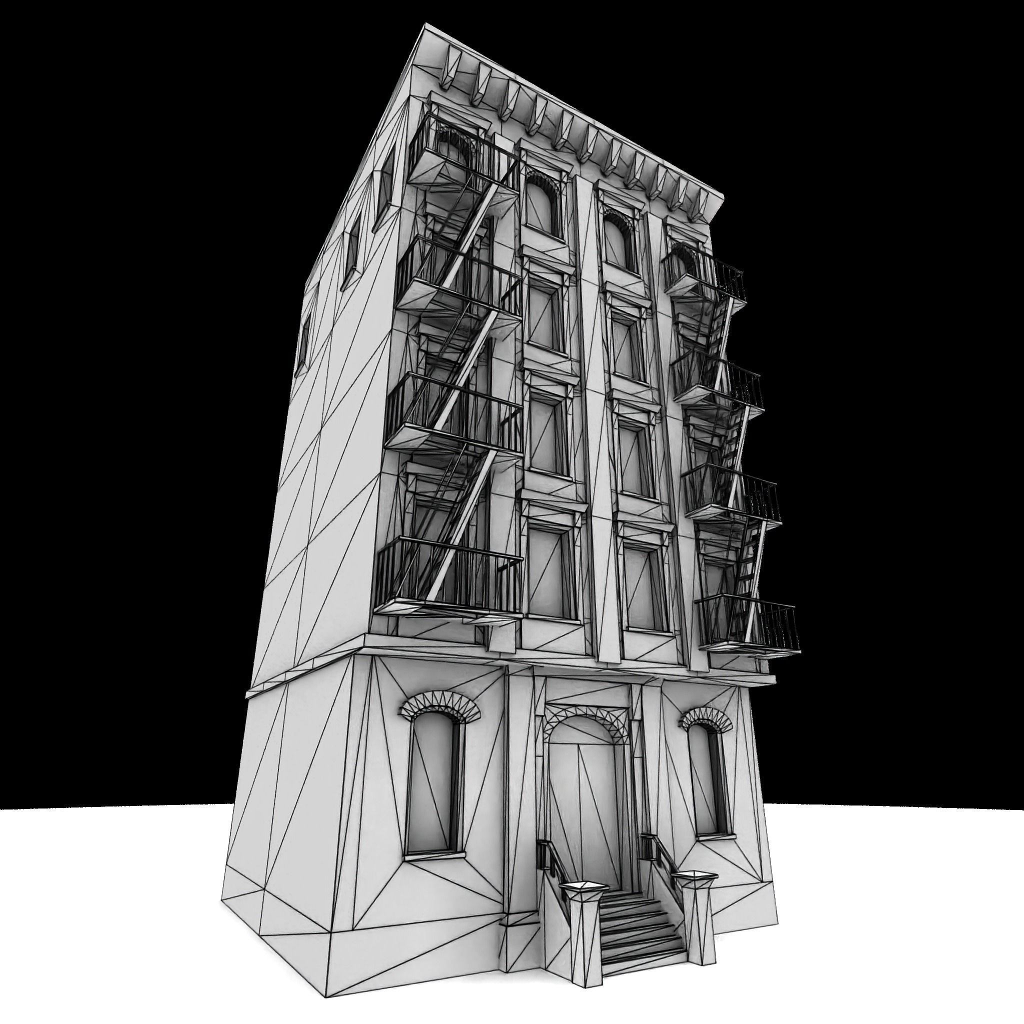 Nyc Building 12 type 2 Low-poly 3D model_2