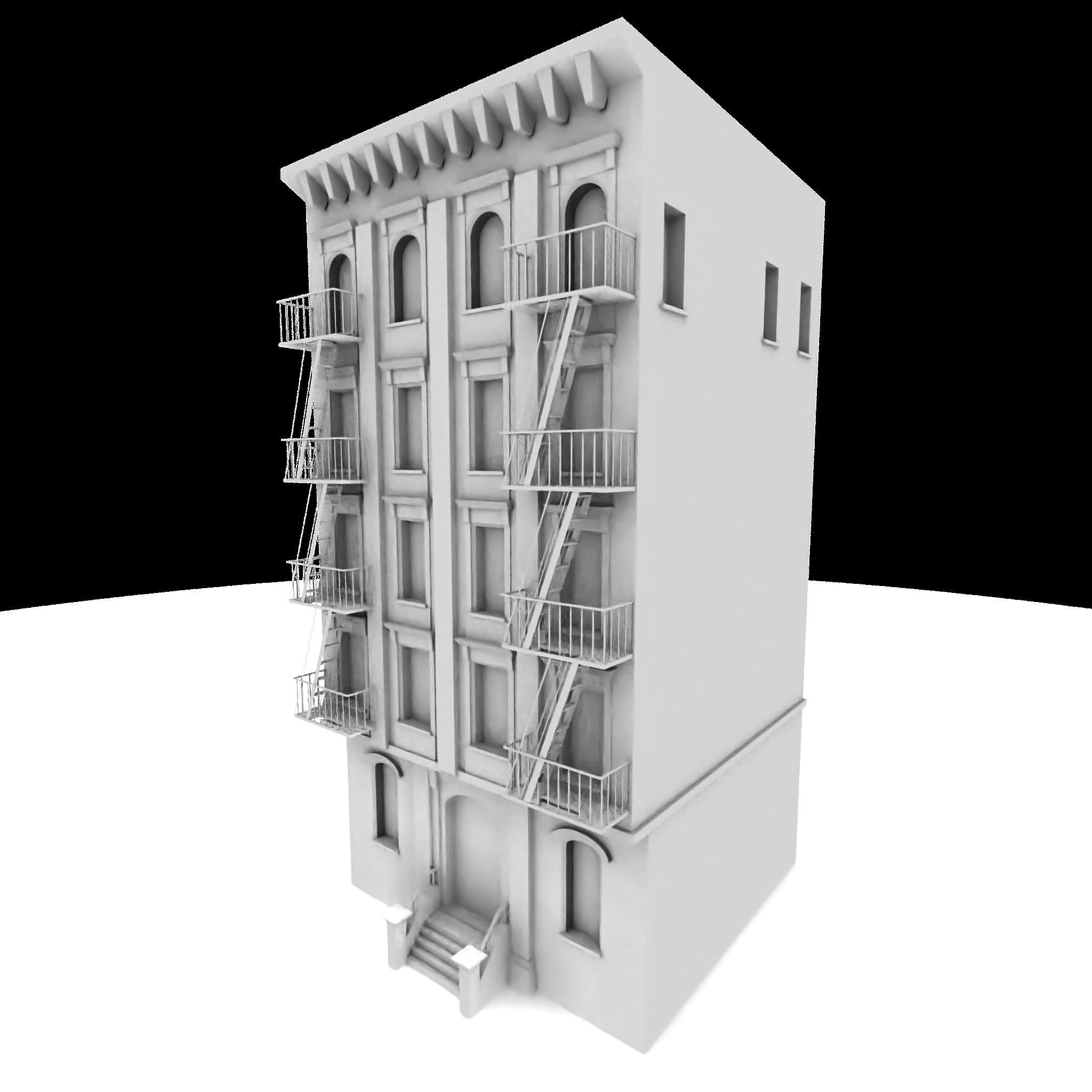 Nyc Building 12 type 2 Low-poly 3D model_10