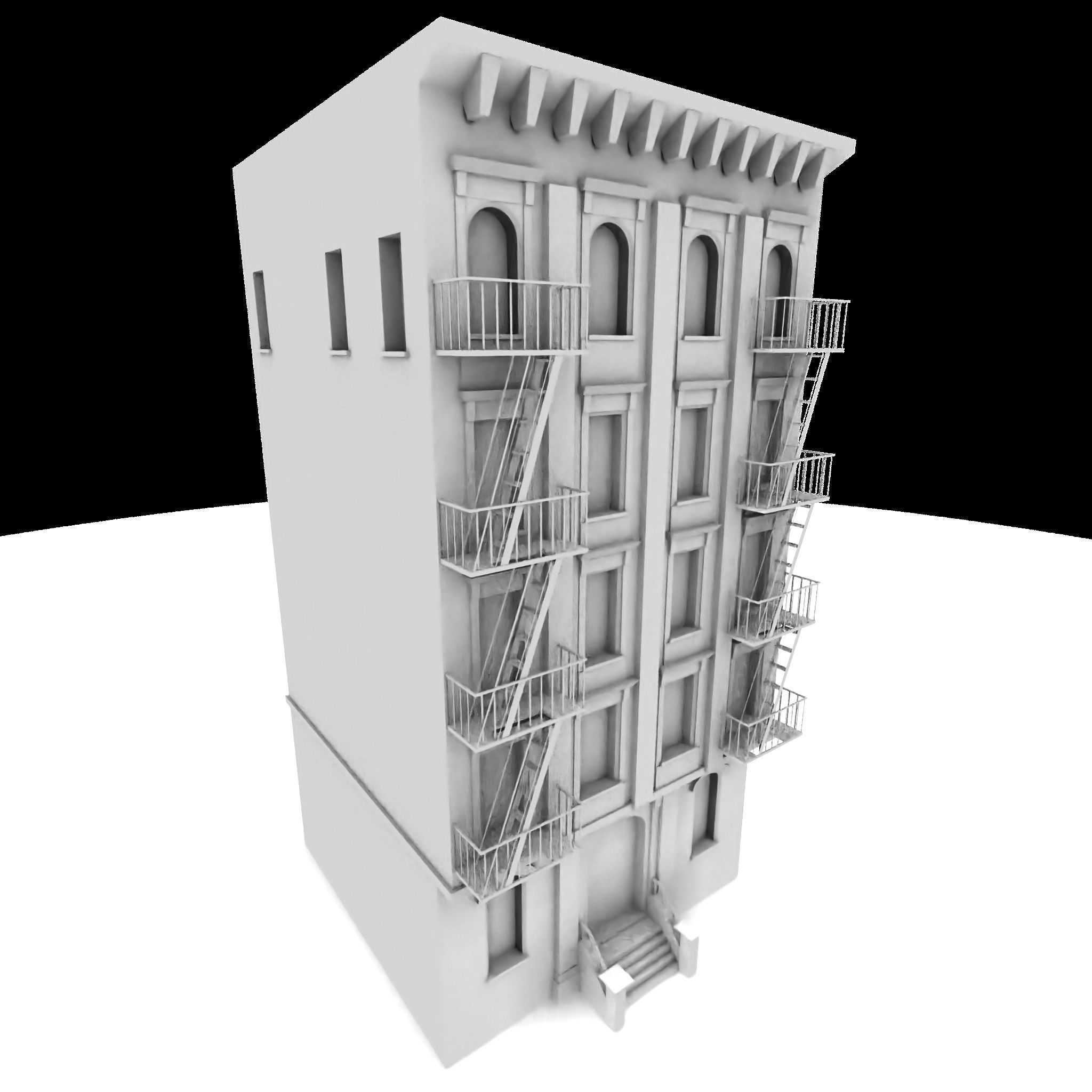 Nyc Building 12 type 2 Low-poly 3D model_4
