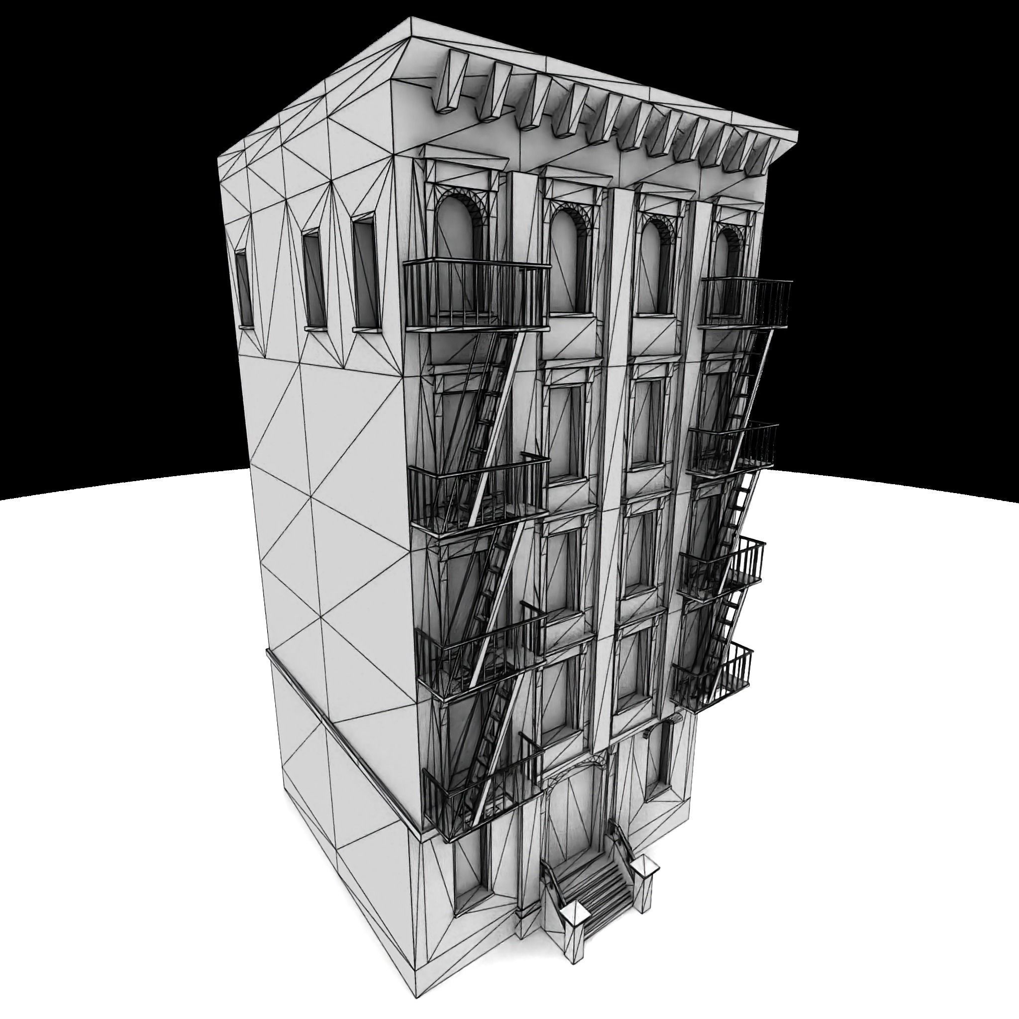 Nyc Building 12 type 2 Low-poly 3D model_5
