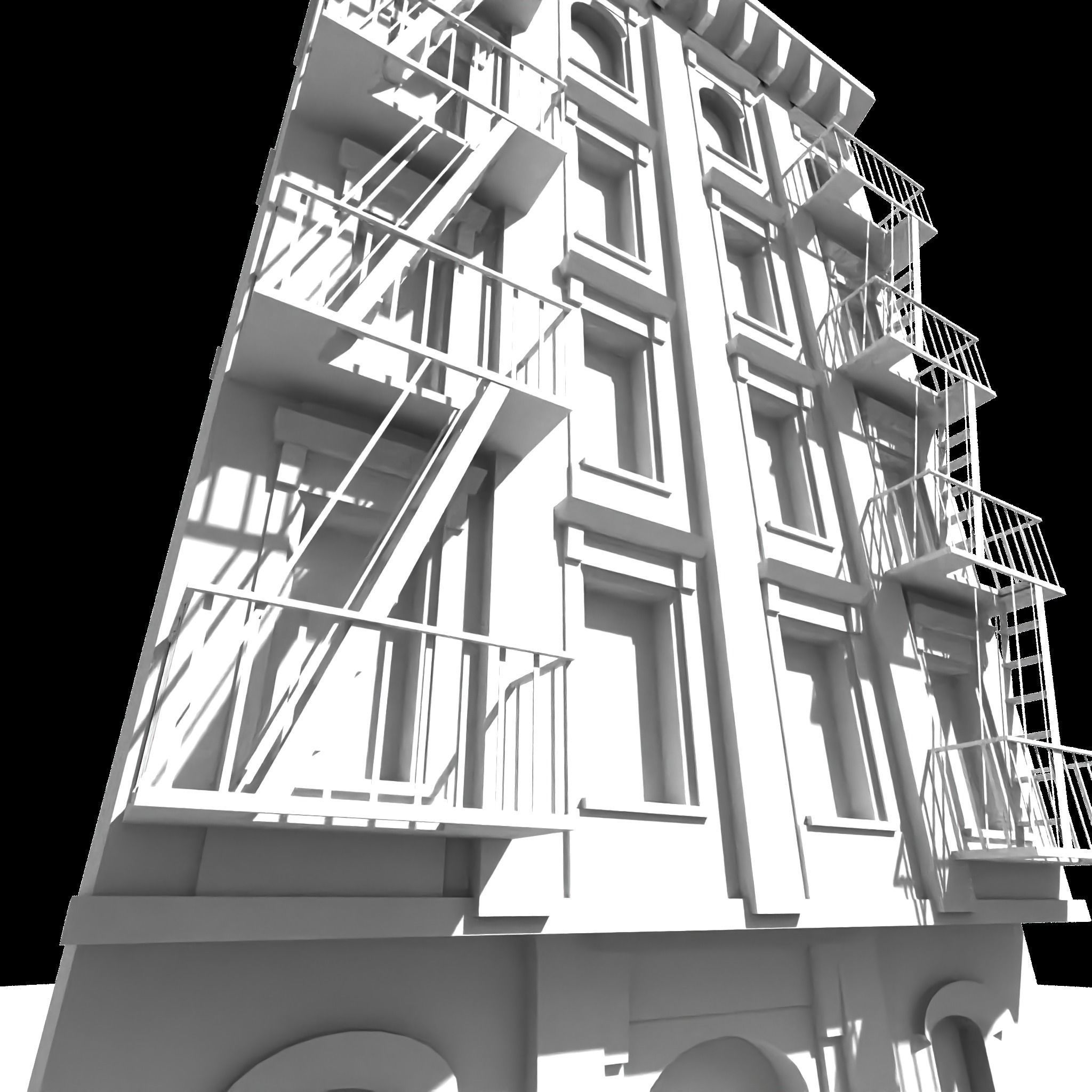 Nyc Building 12 type 2 Low-poly 3D model_13
