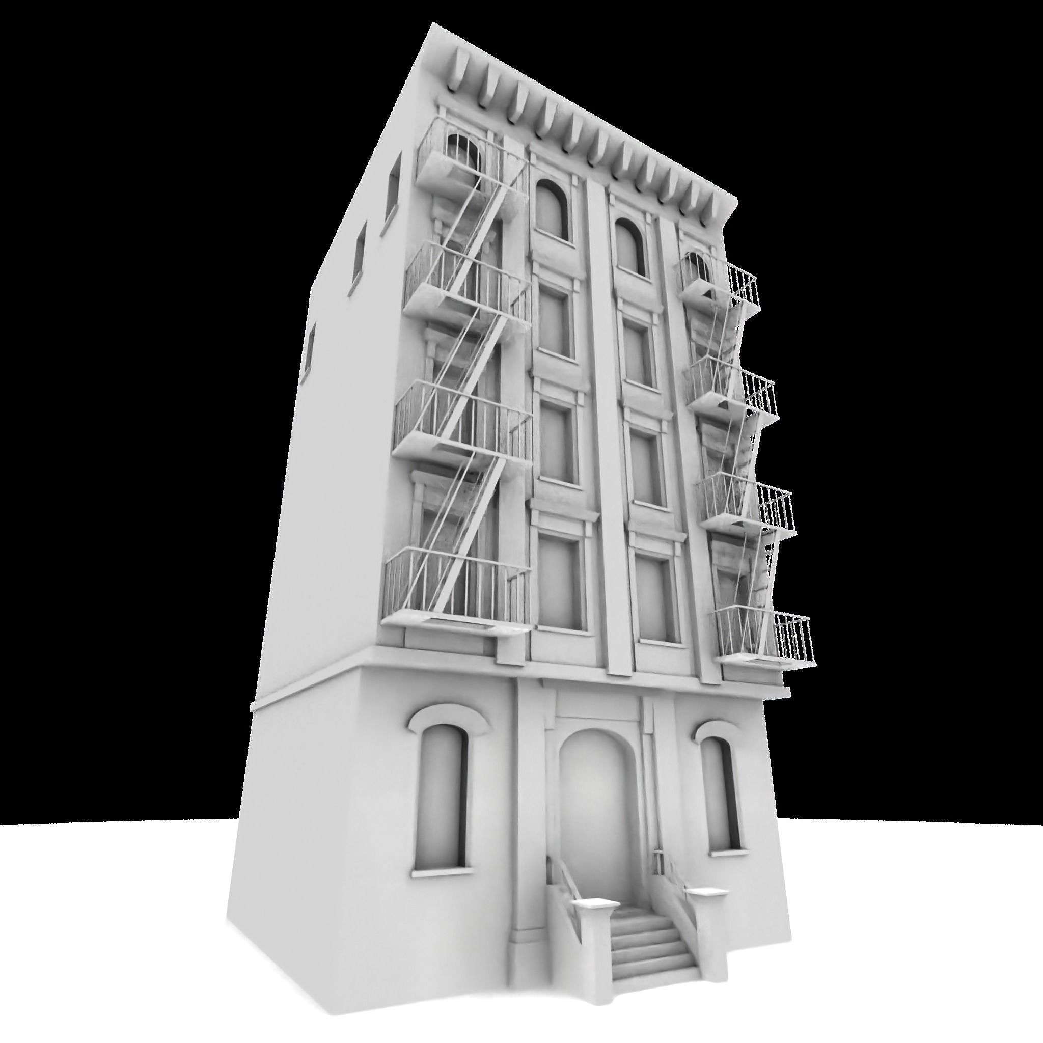 Nyc Building 12 type 2 Low-poly 3D model_1