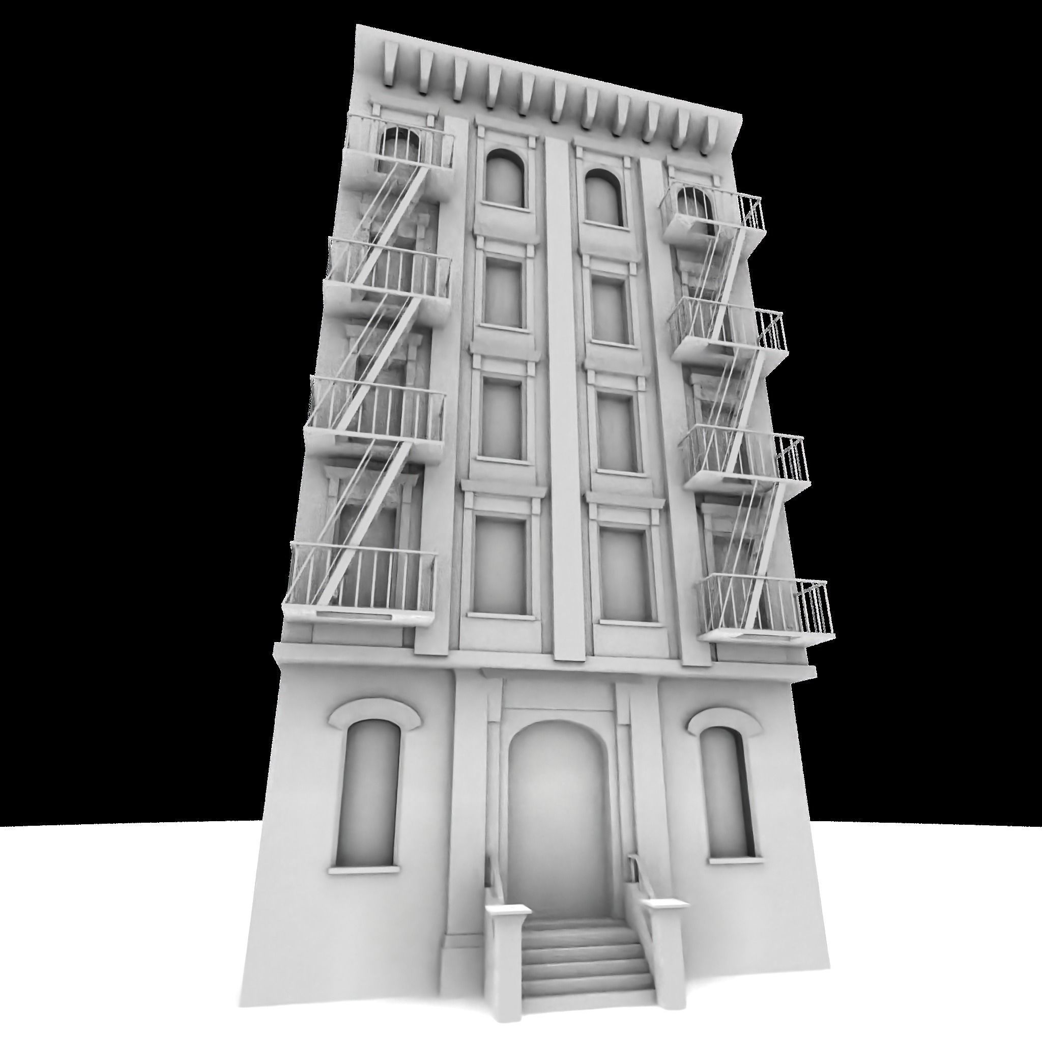 Nyc Building 12 type 2 Low-poly 3D model_7