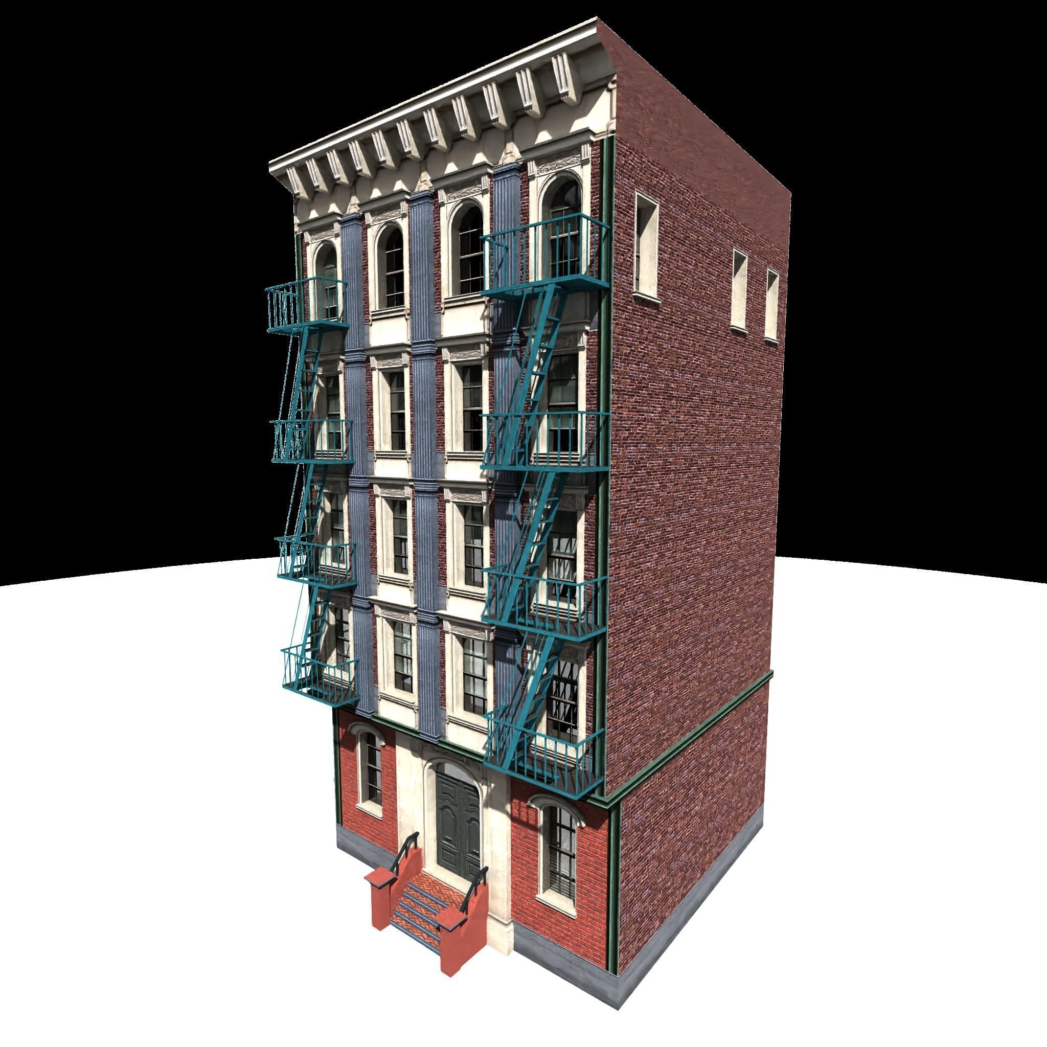 Nyc Building 12 type 2 Low-poly 3D model_9