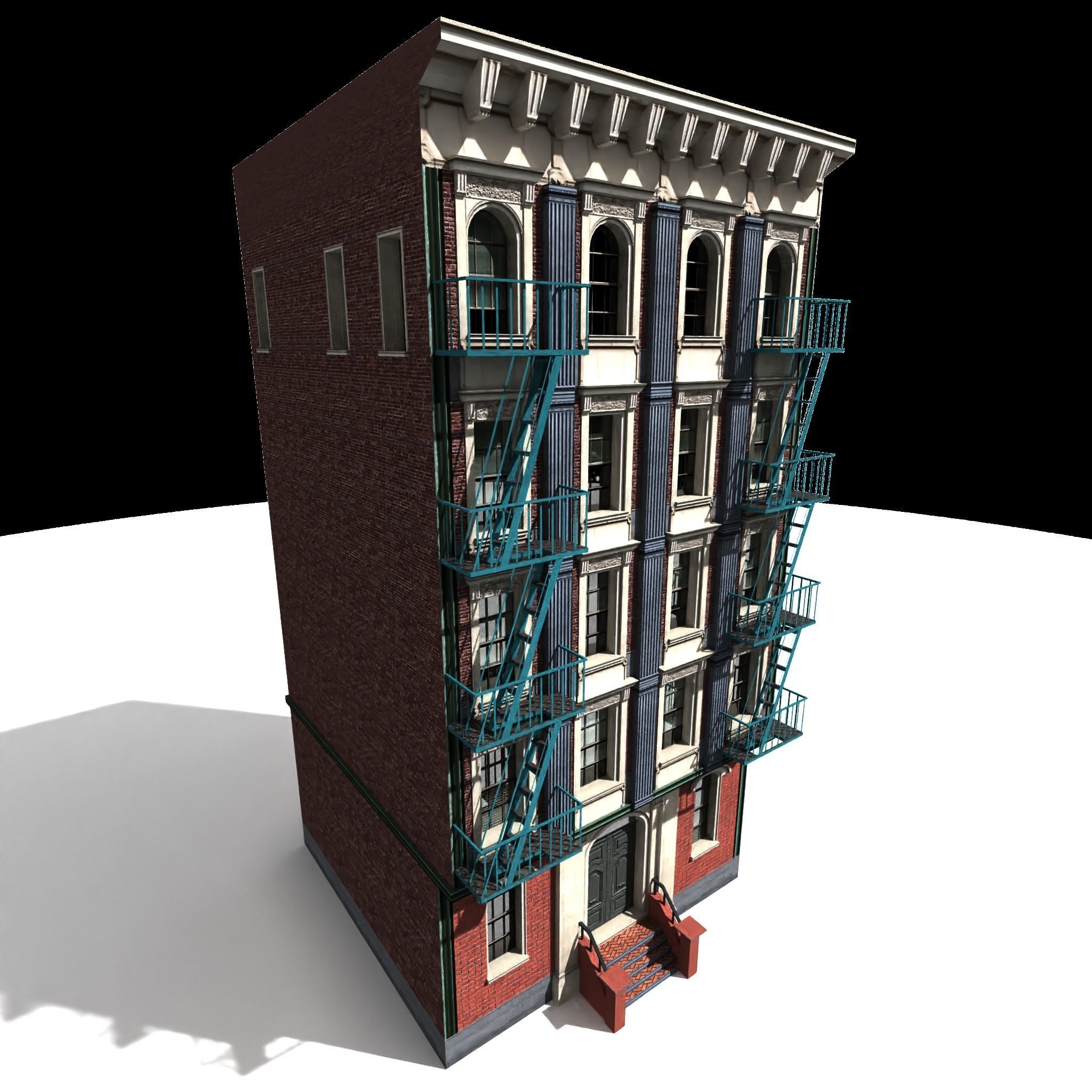 Nyc Building 12 type 2 Low-poly 3D model_3
