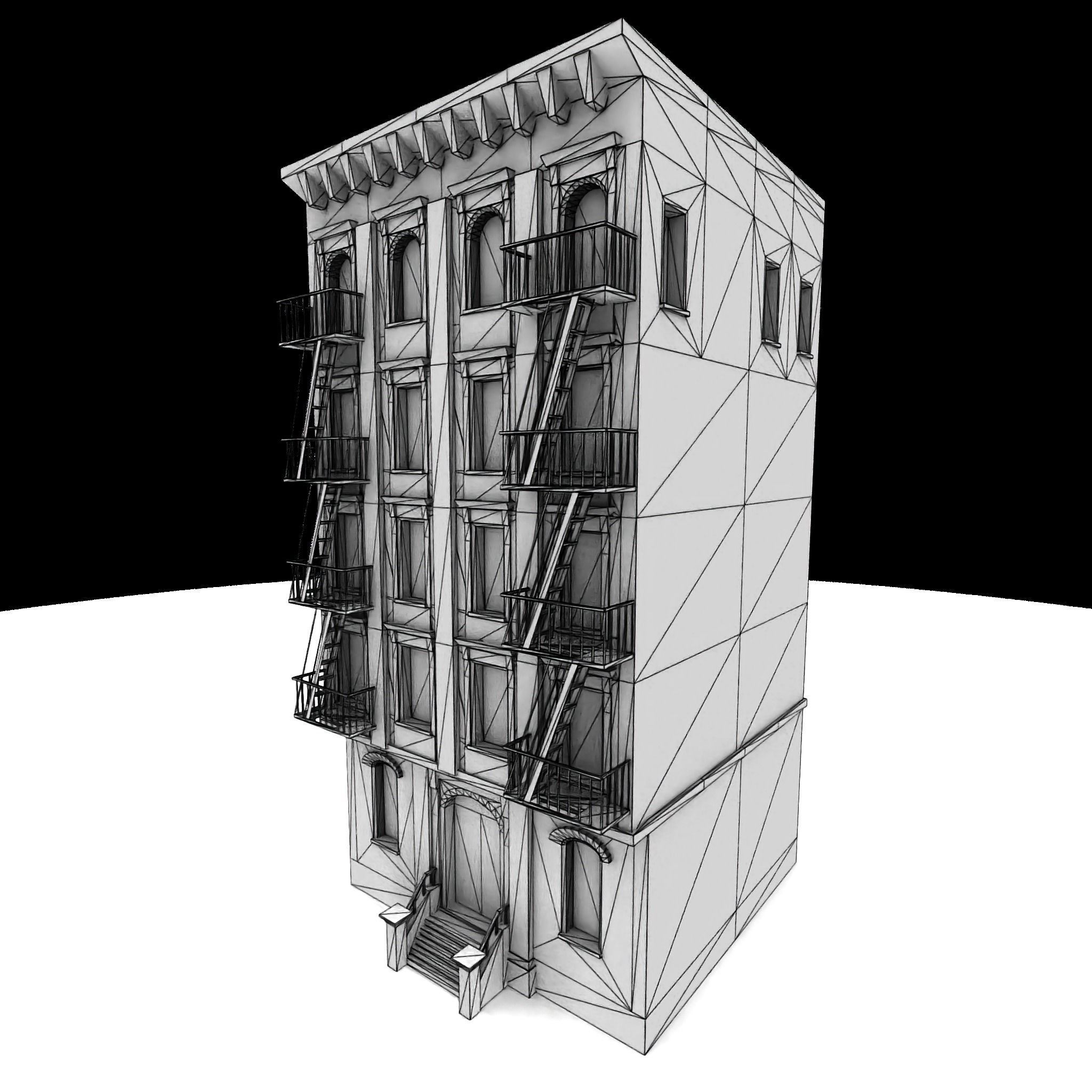 Nyc Building 12 type 2 Low-poly 3D model_11