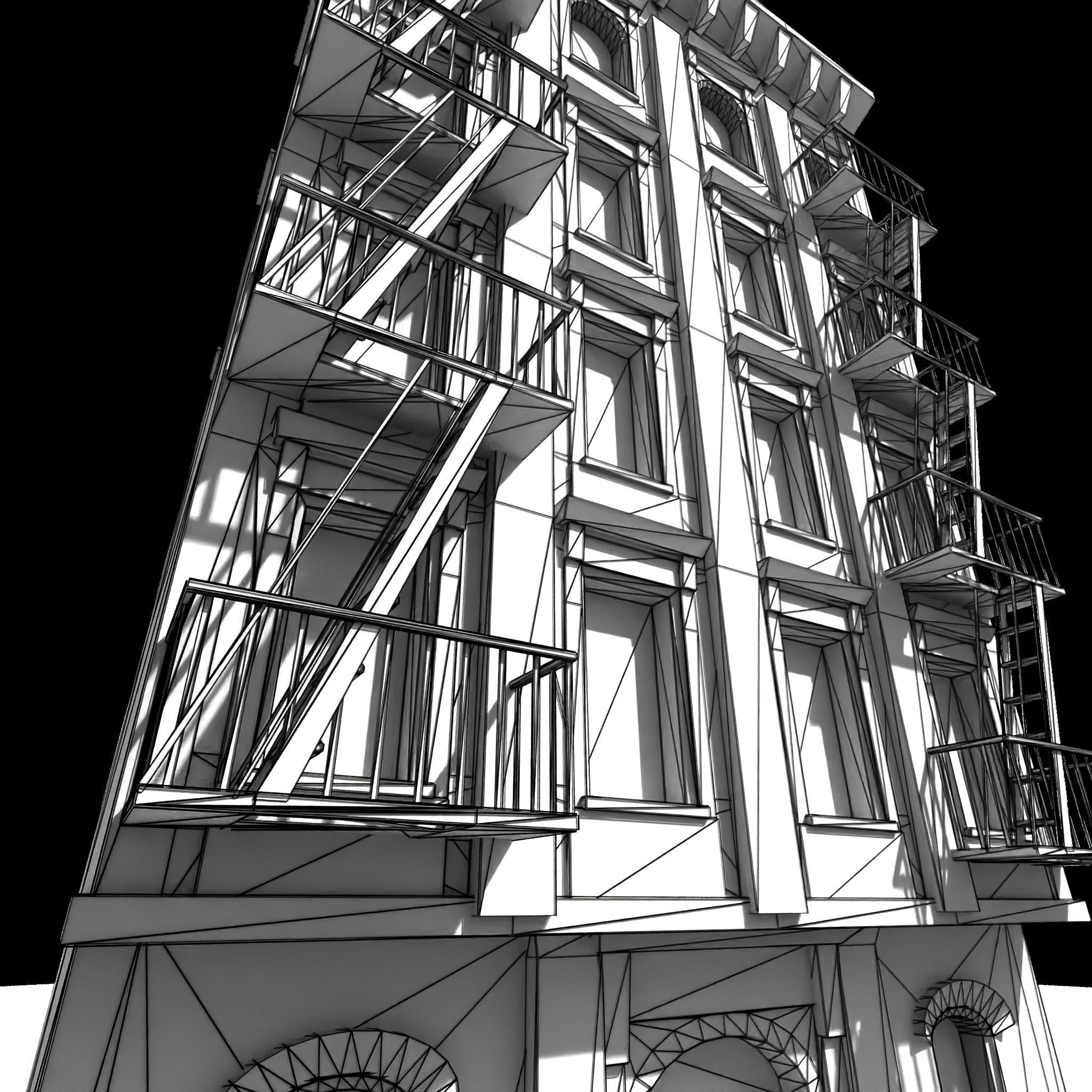 Nyc Building 12 type 2 Low-poly 3D model_14