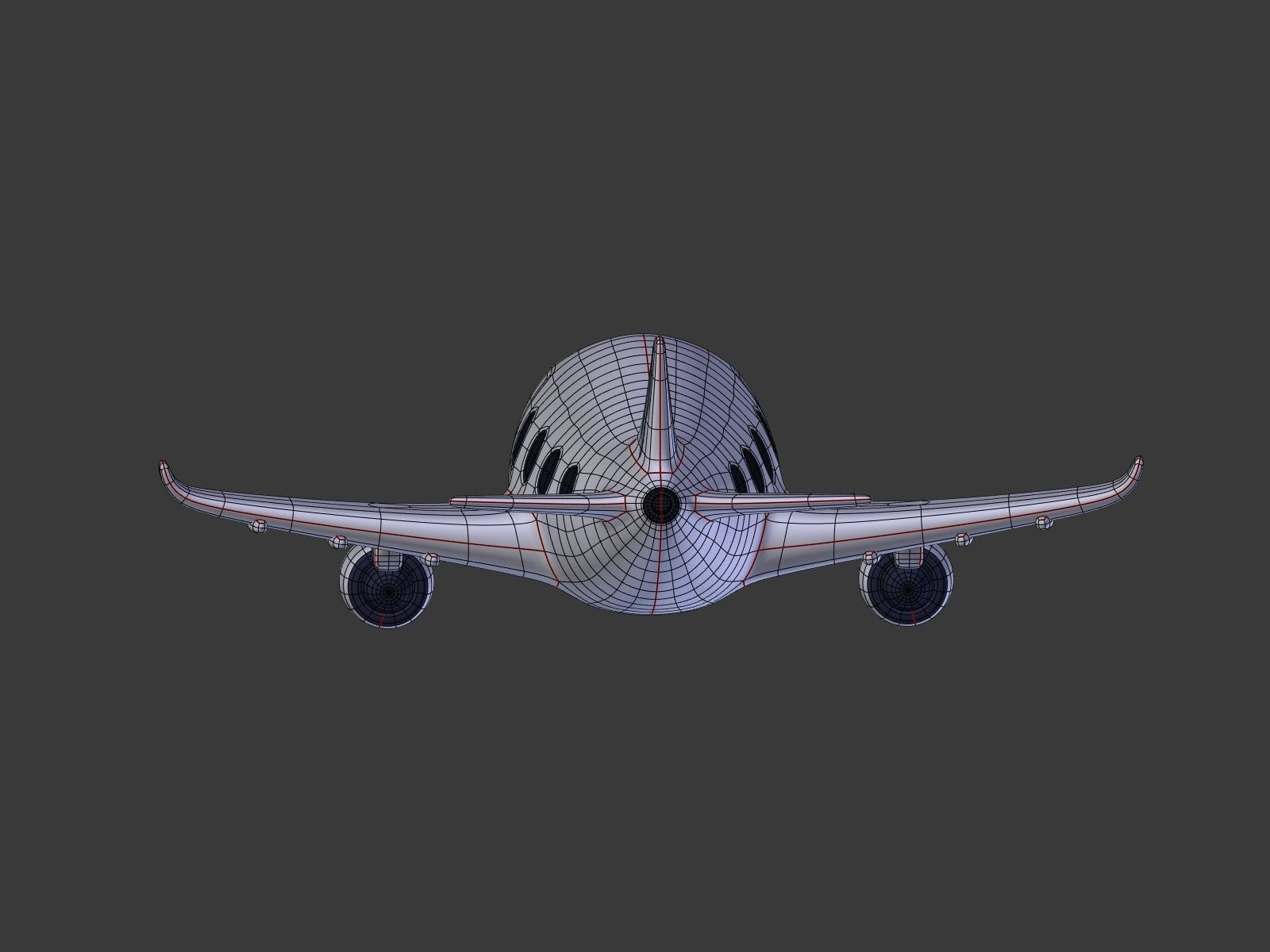 Cartoon Plane Low-poly 3D model_19