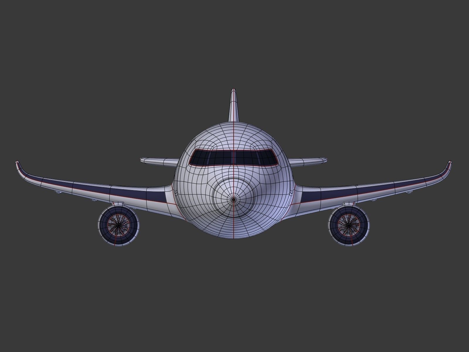 Cartoon Plane Low-poly 3D model_9