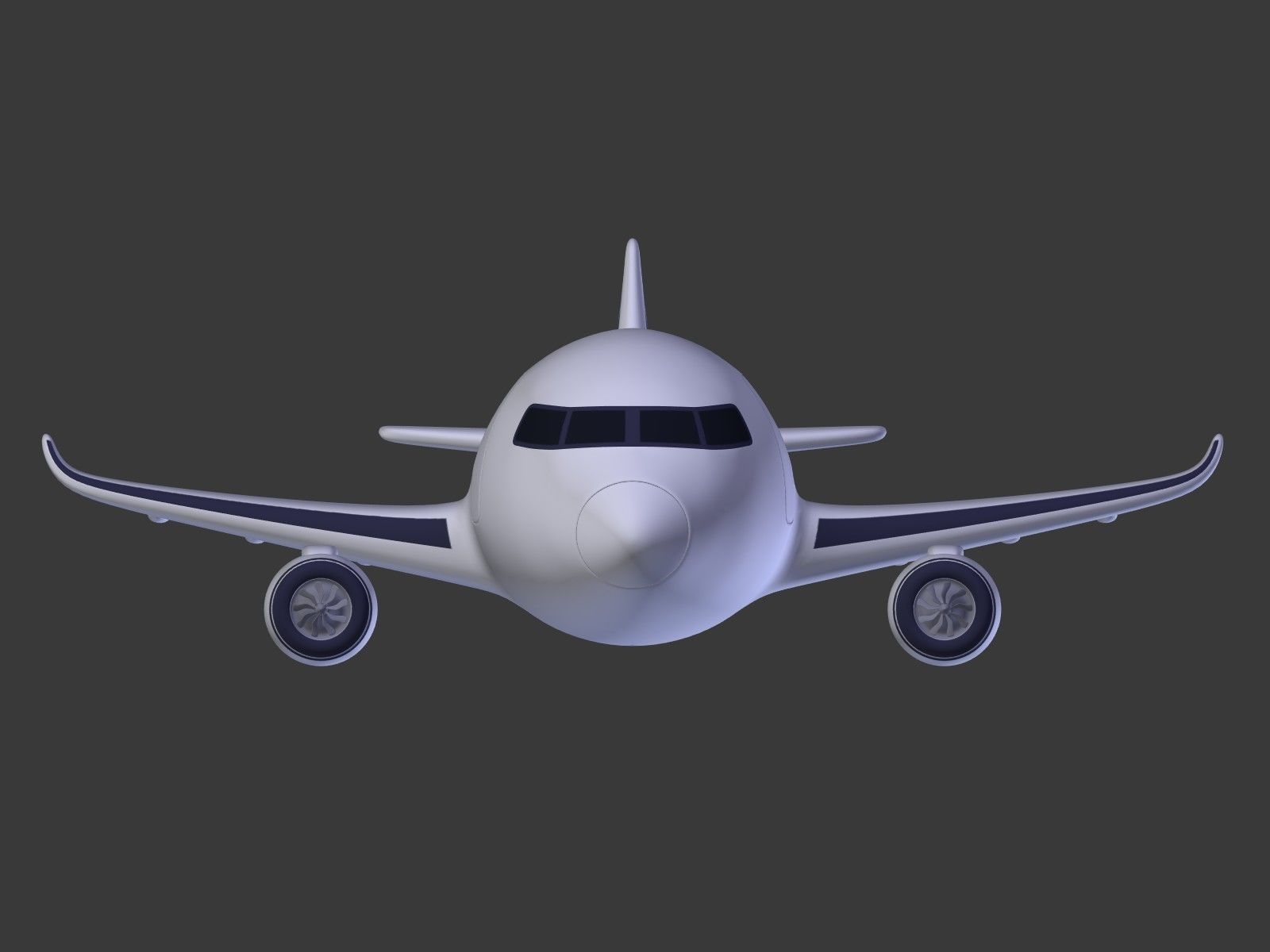 Cartoon Plane Low-poly 3D model_8
