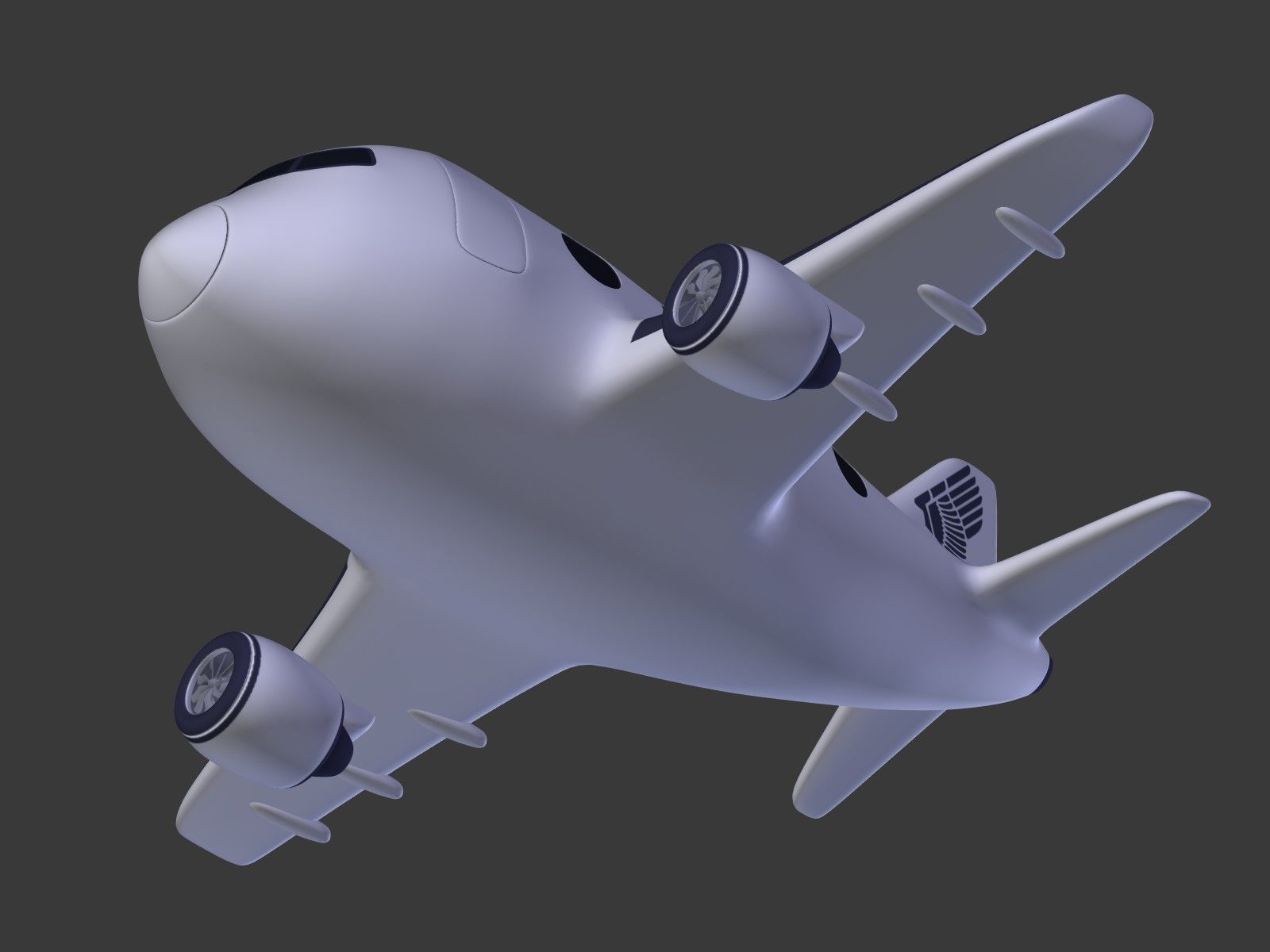 Cartoon Plane Low-poly 3D model_12