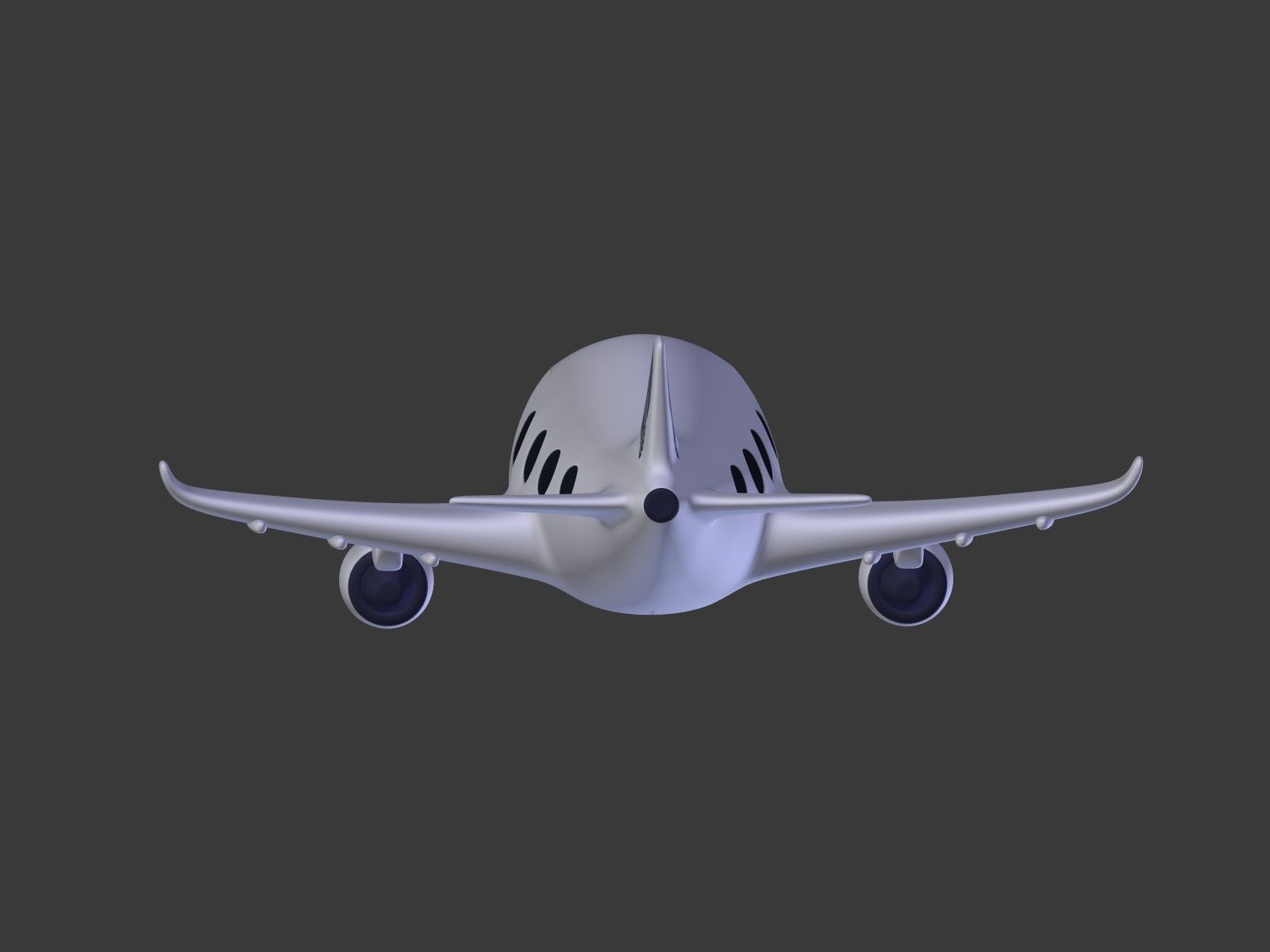 Cartoon Plane Low-poly 3D model_18