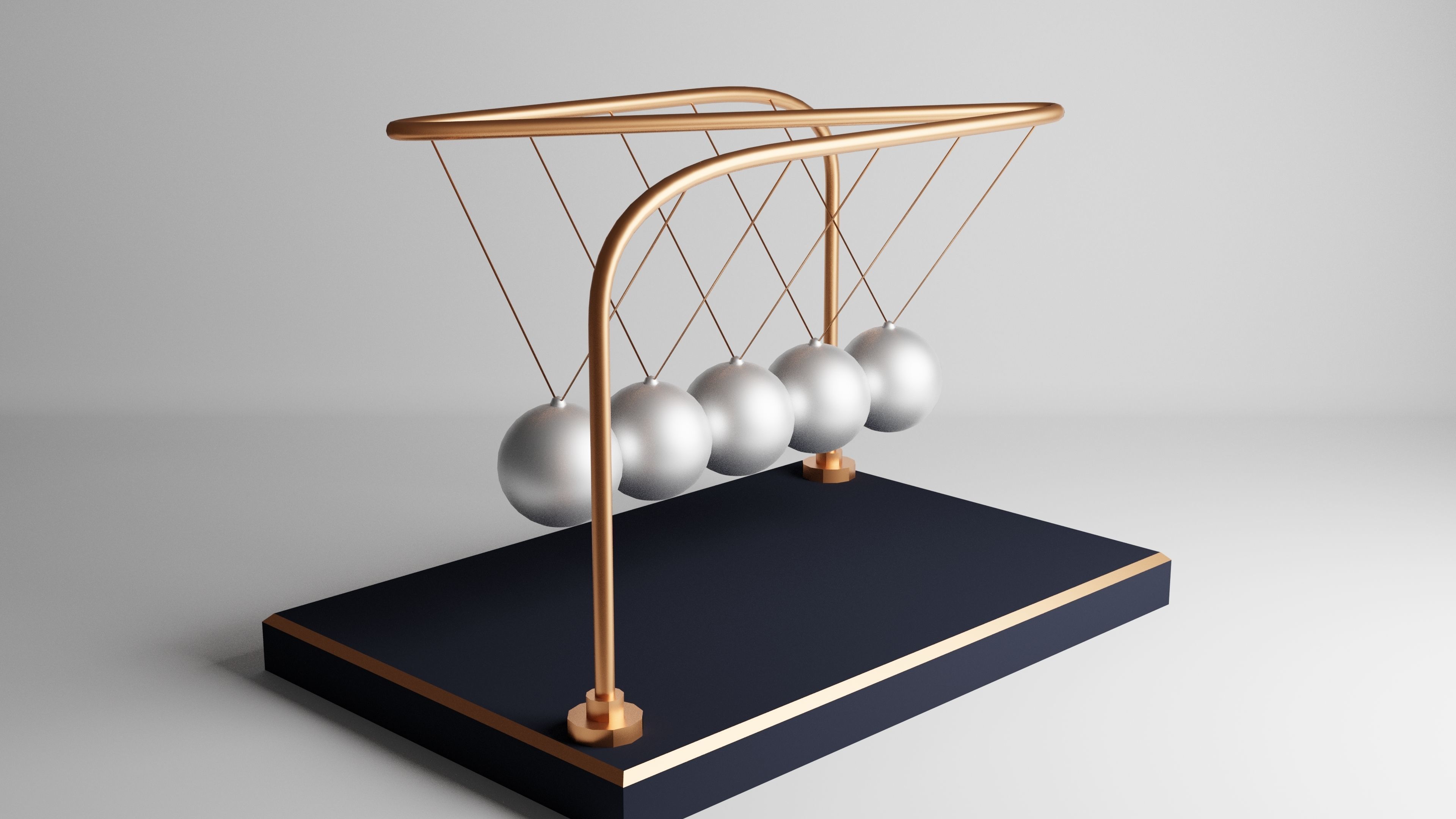 Newton Cradle - Pendulum 3D model 3D model_5