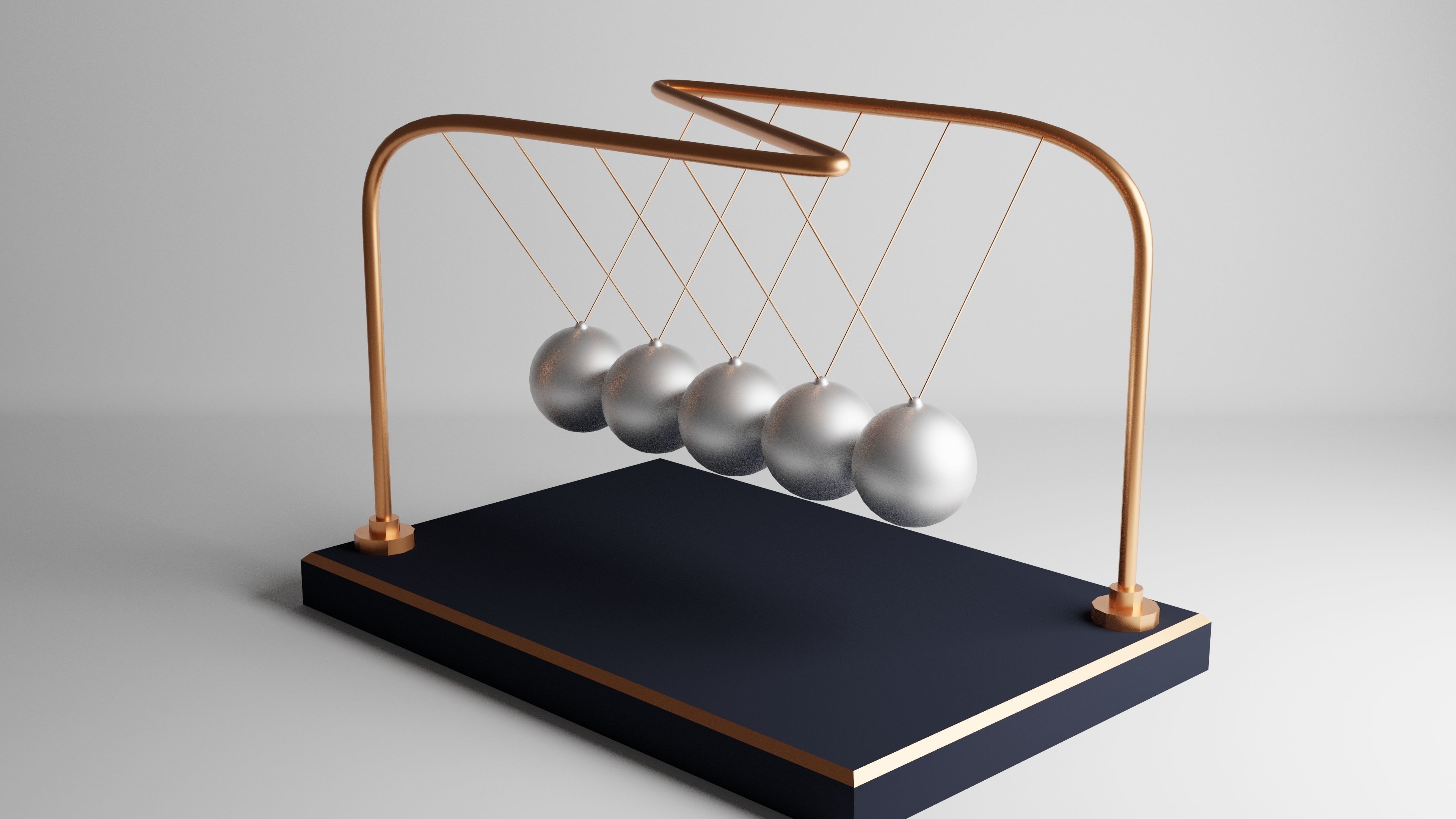 Newton Cradle - Pendulum 3D model 3D model_3
