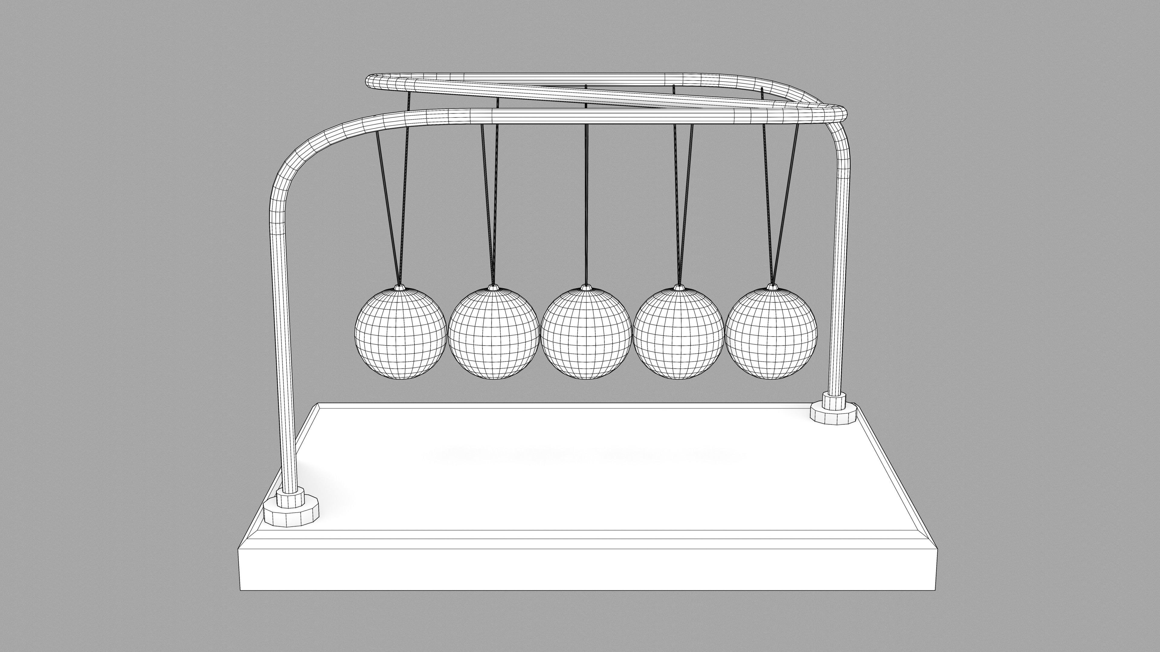 Newton Cradle - Pendulum 3D model 3D model_6