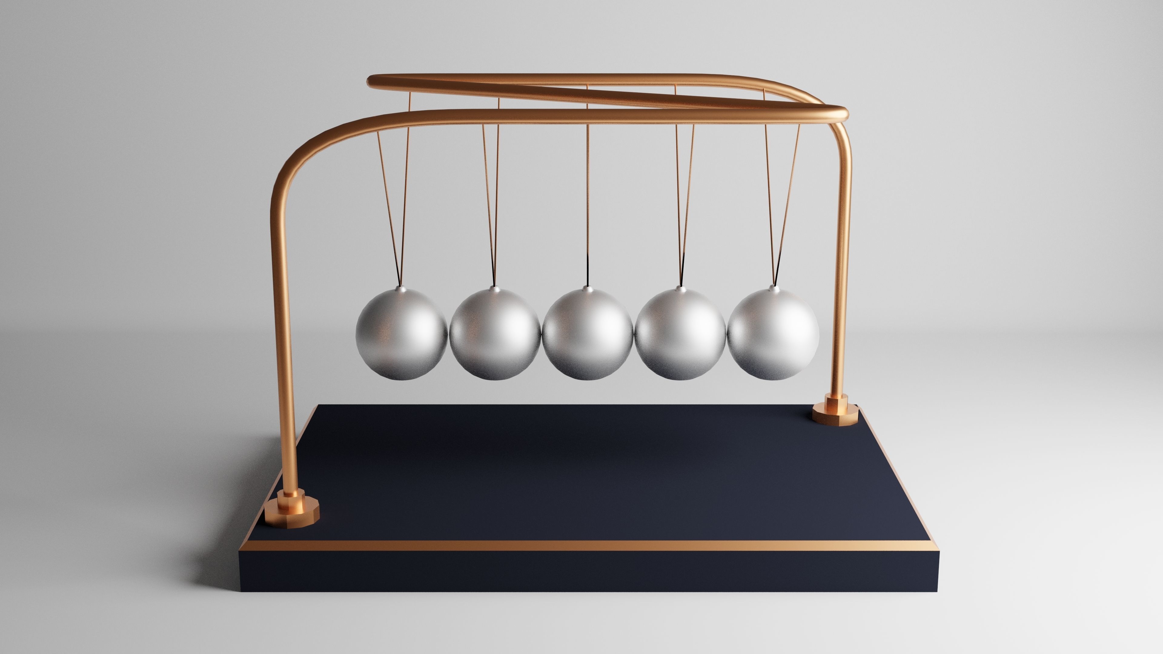 Newton Cradle - Pendulum 3D model 3D model_2