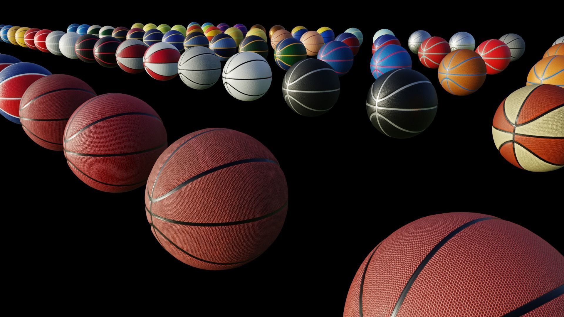 TOUCH MY BASKETBALLS 100 ball game assets pack by mkaplunow Low-poly 3D model_3