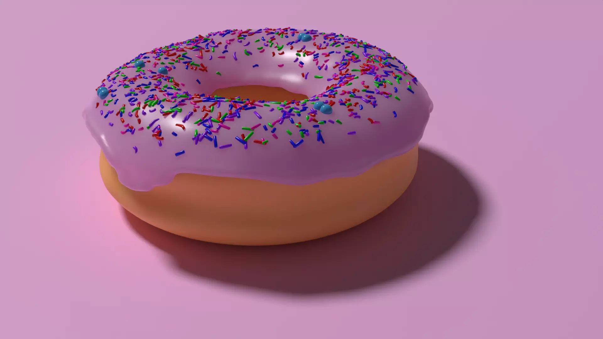 Doughnut donut with sprinkles Free 3D model_0
