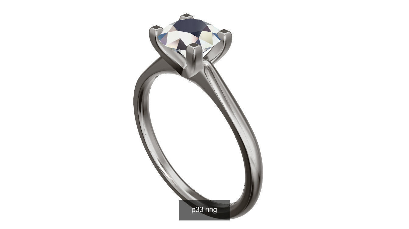 classic solitare ring 3D Model Collection_9