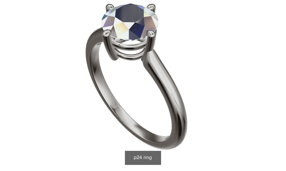 classic solitare ring 3D Model Collection_4