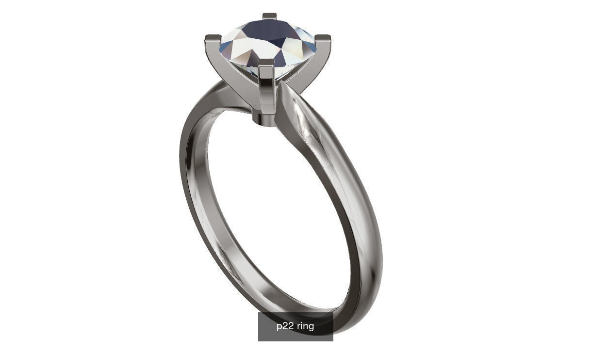 classic solitare ring 3D Model Collection_2