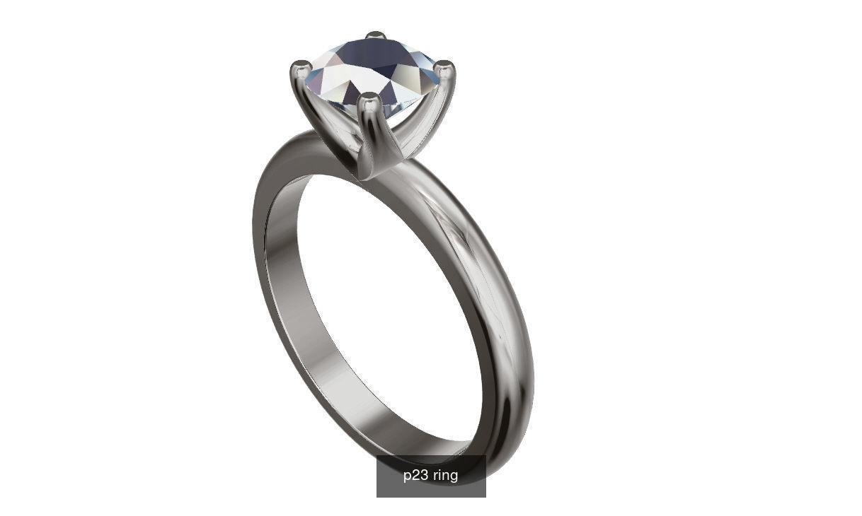 classic solitare ring 3D Model Collection_3