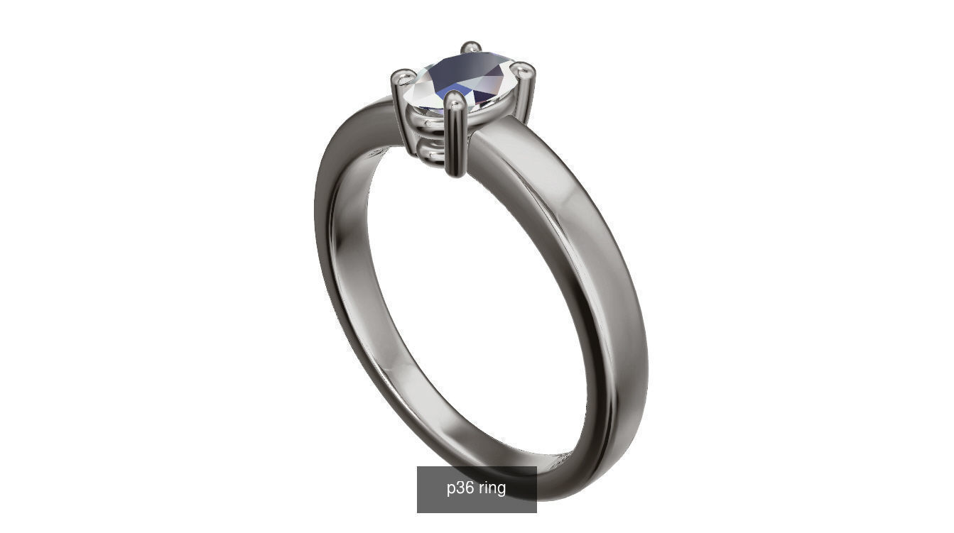classic solitare ring 3D Model Collection_11