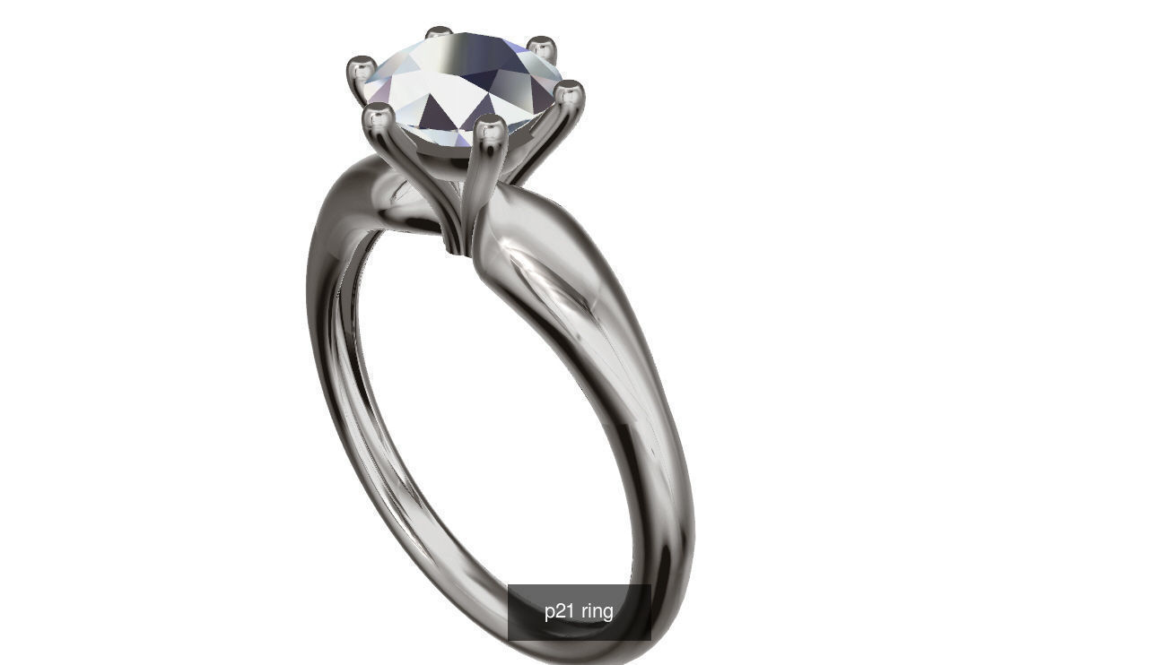 classic solitare ring 3D Model Collection_1