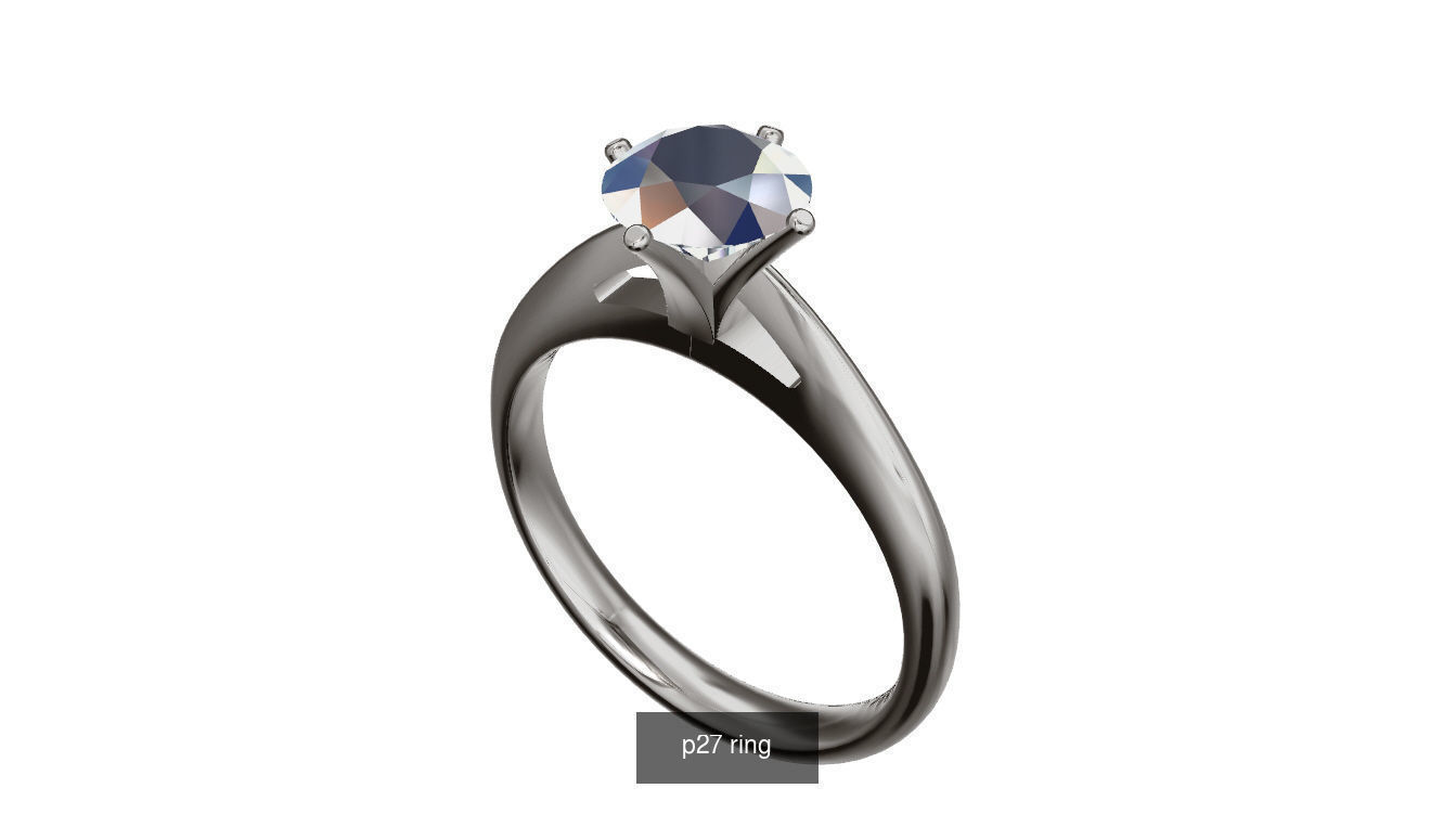classic solitare ring 3D Model Collection_6