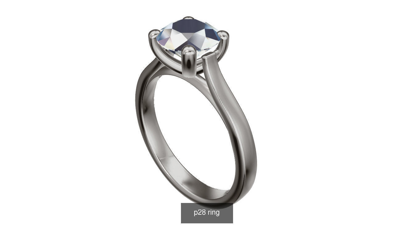 classic solitare ring 3D Model Collection_7