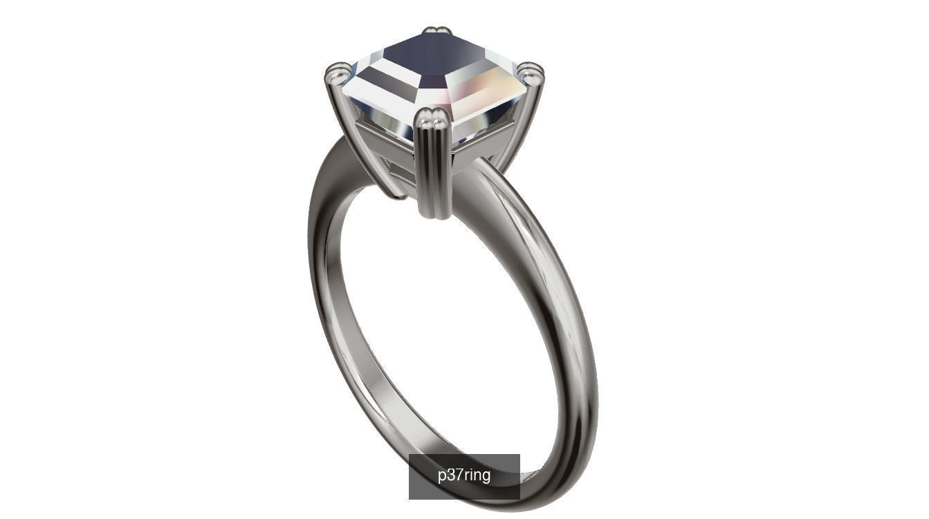 classic solitare ring 3D Model Collection_12