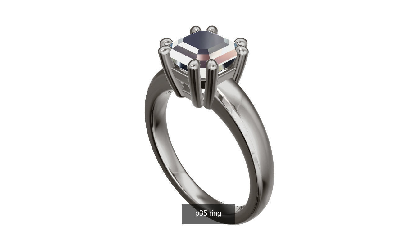 classic solitare ring 3D Model Collection_10