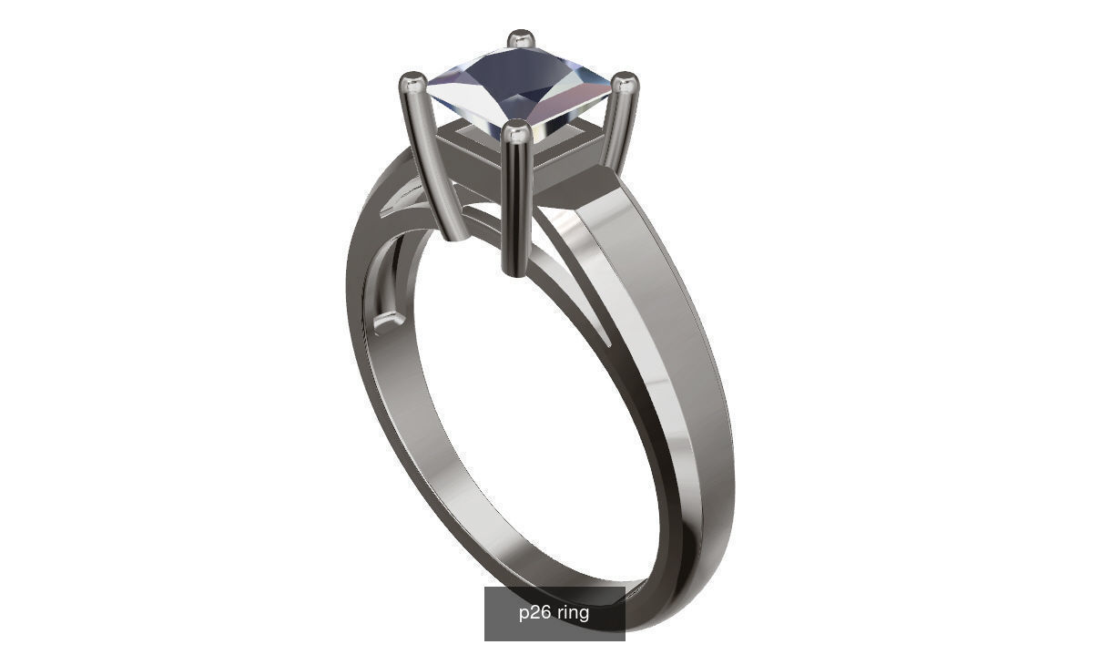 classic solitare ring 3D Model Collection_5