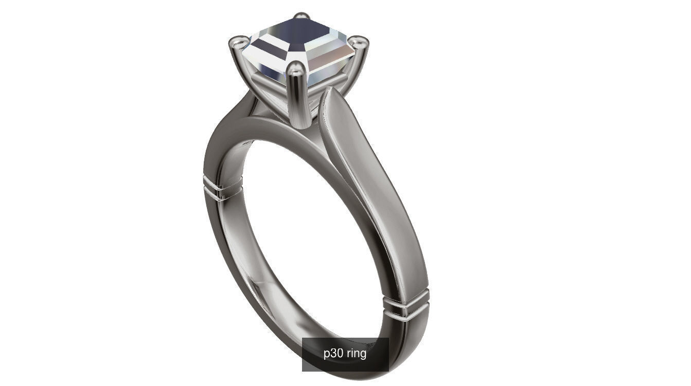 classic solitare ring 3D Model Collection_8