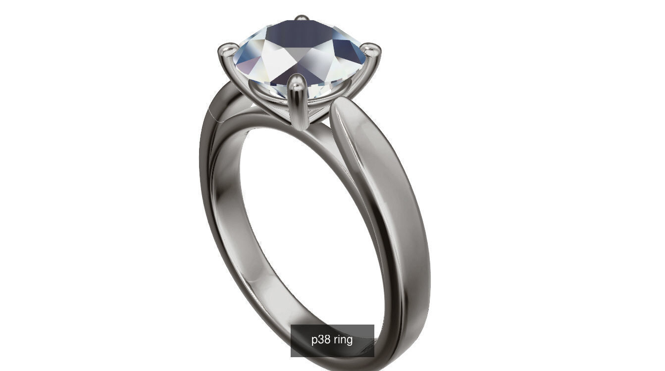classic solitare ring 3D Model Collection_13