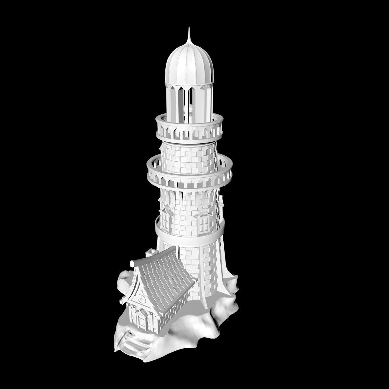 MEDIEVAL LIGHTHOUSE 3D print model_15
