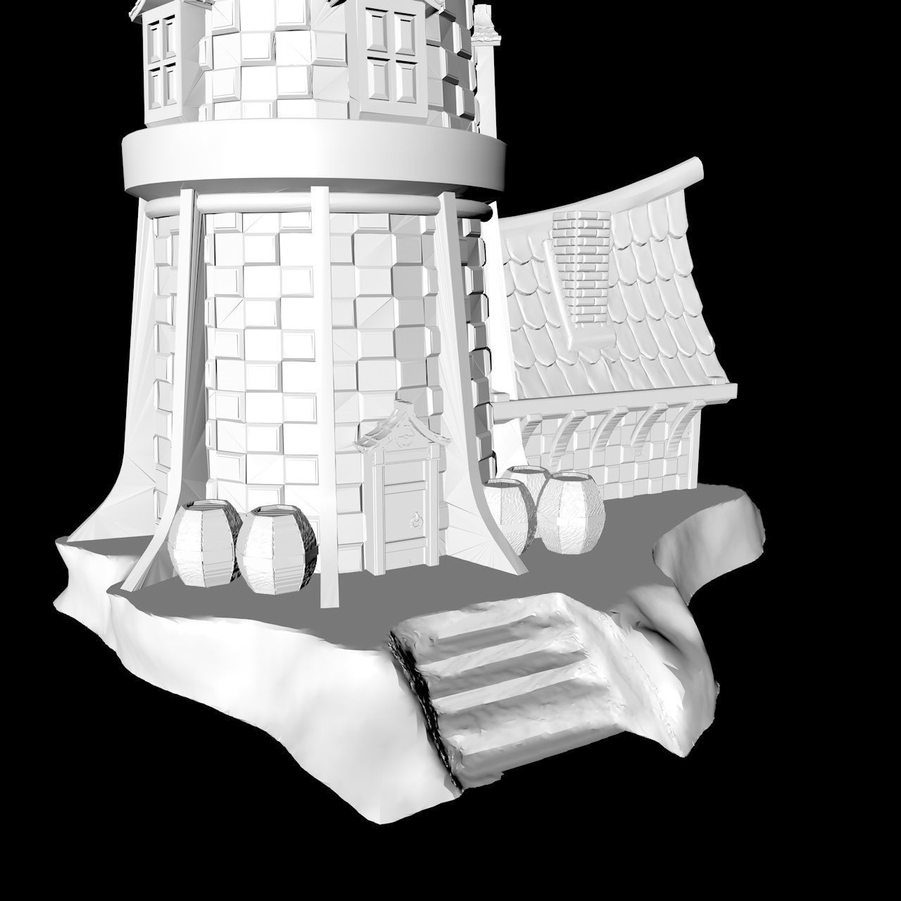 MEDIEVAL LIGHTHOUSE 3D print model_13