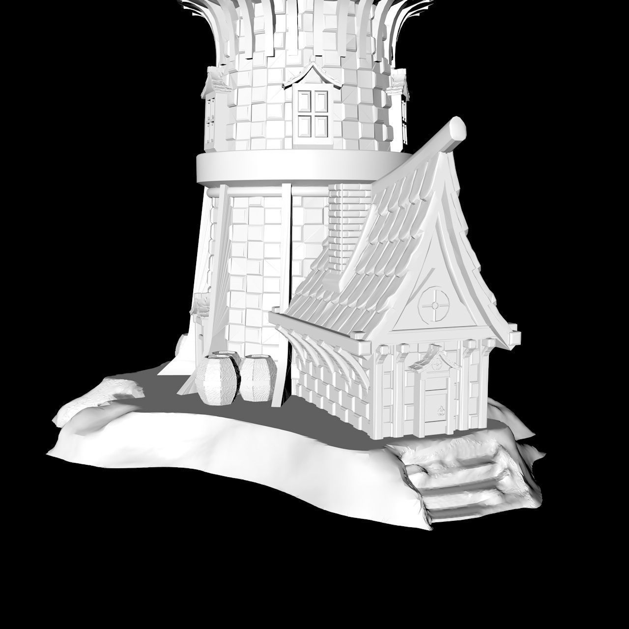 MEDIEVAL LIGHTHOUSE 3D print model_16