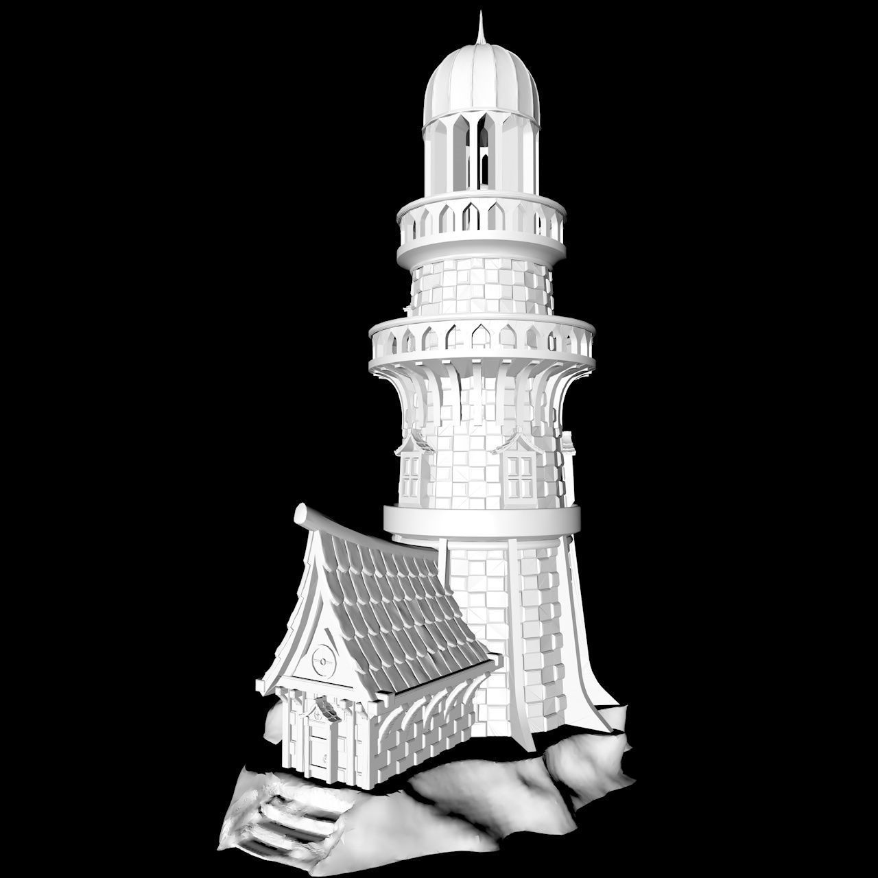 MEDIEVAL LIGHTHOUSE 3D print model_18