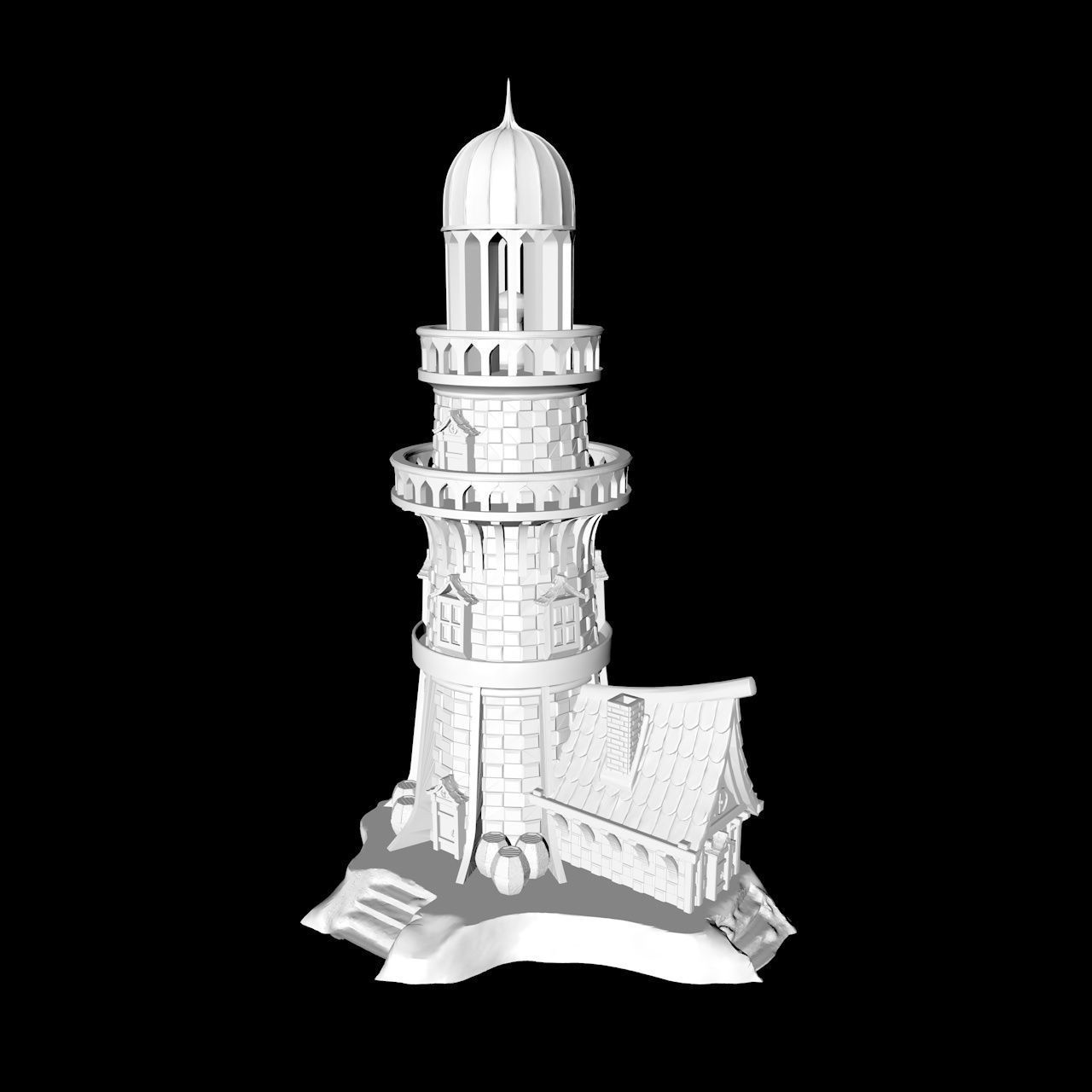 MEDIEVAL LIGHTHOUSE 3D print model_10