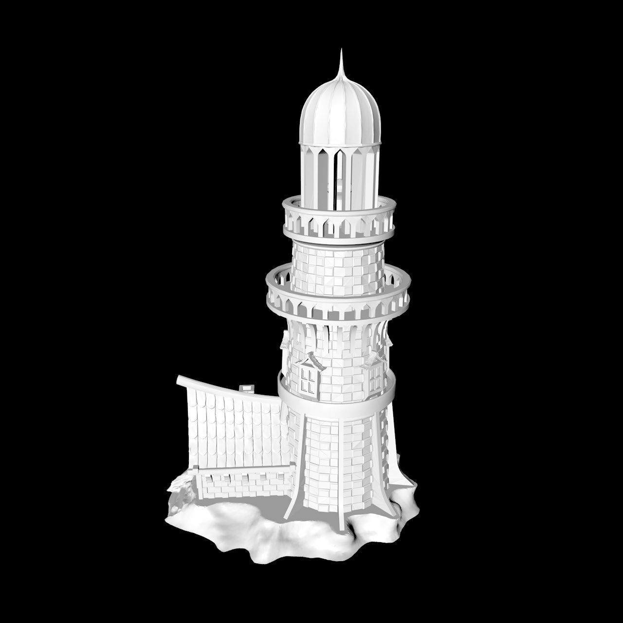 MEDIEVAL LIGHTHOUSE 3D print model_12