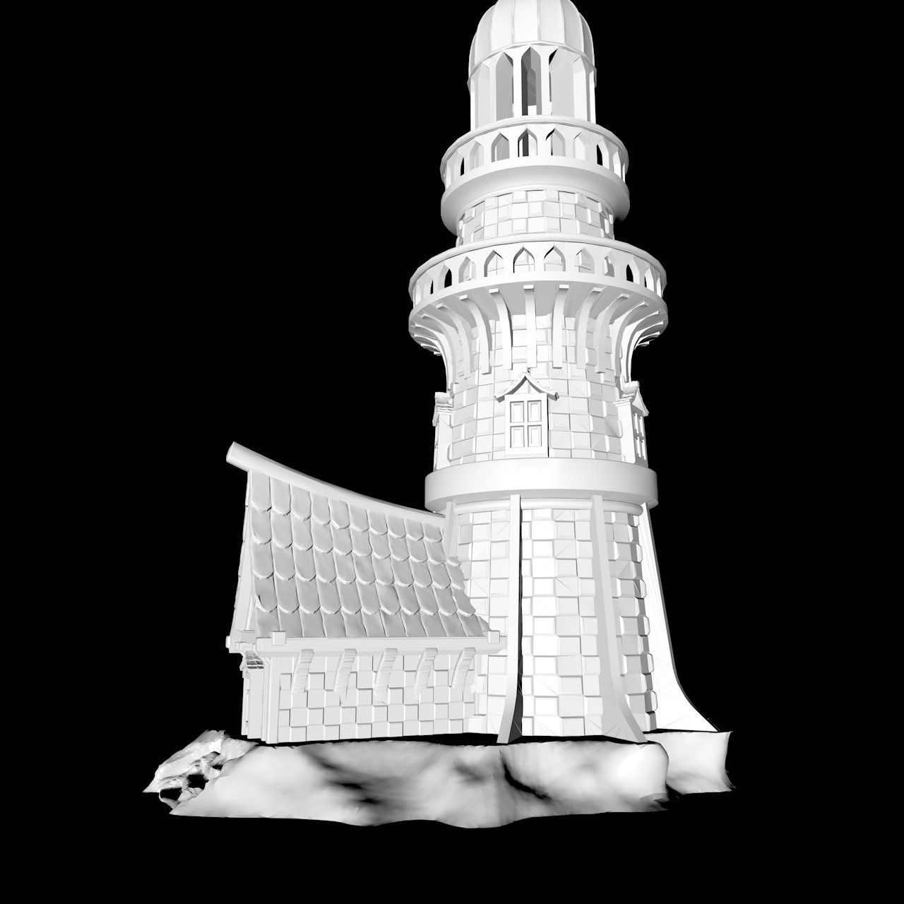 MEDIEVAL LIGHTHOUSE 3D print model_19