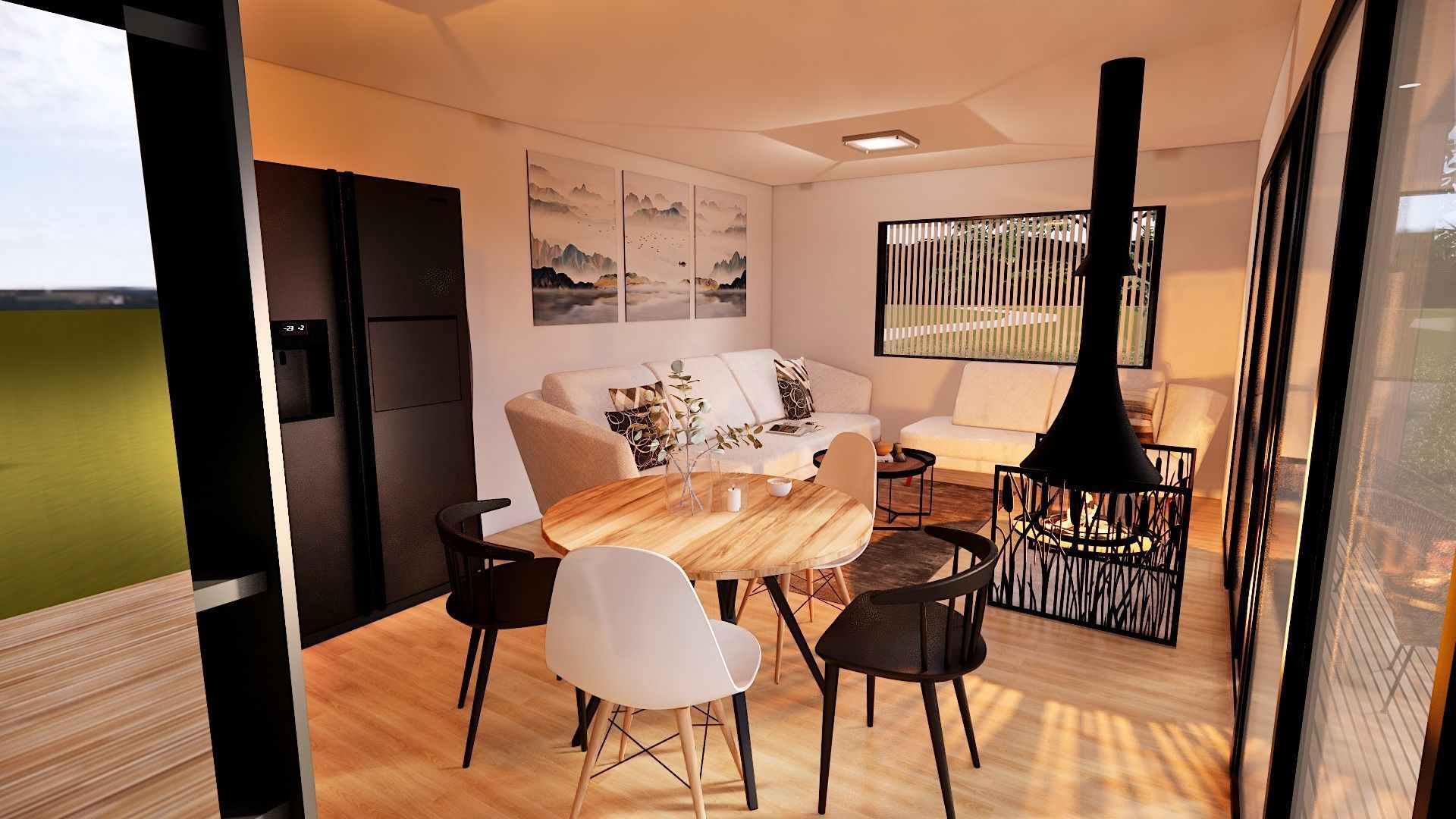 modern vacation residential house on 40m2 3d model Low-poly 3D model_4