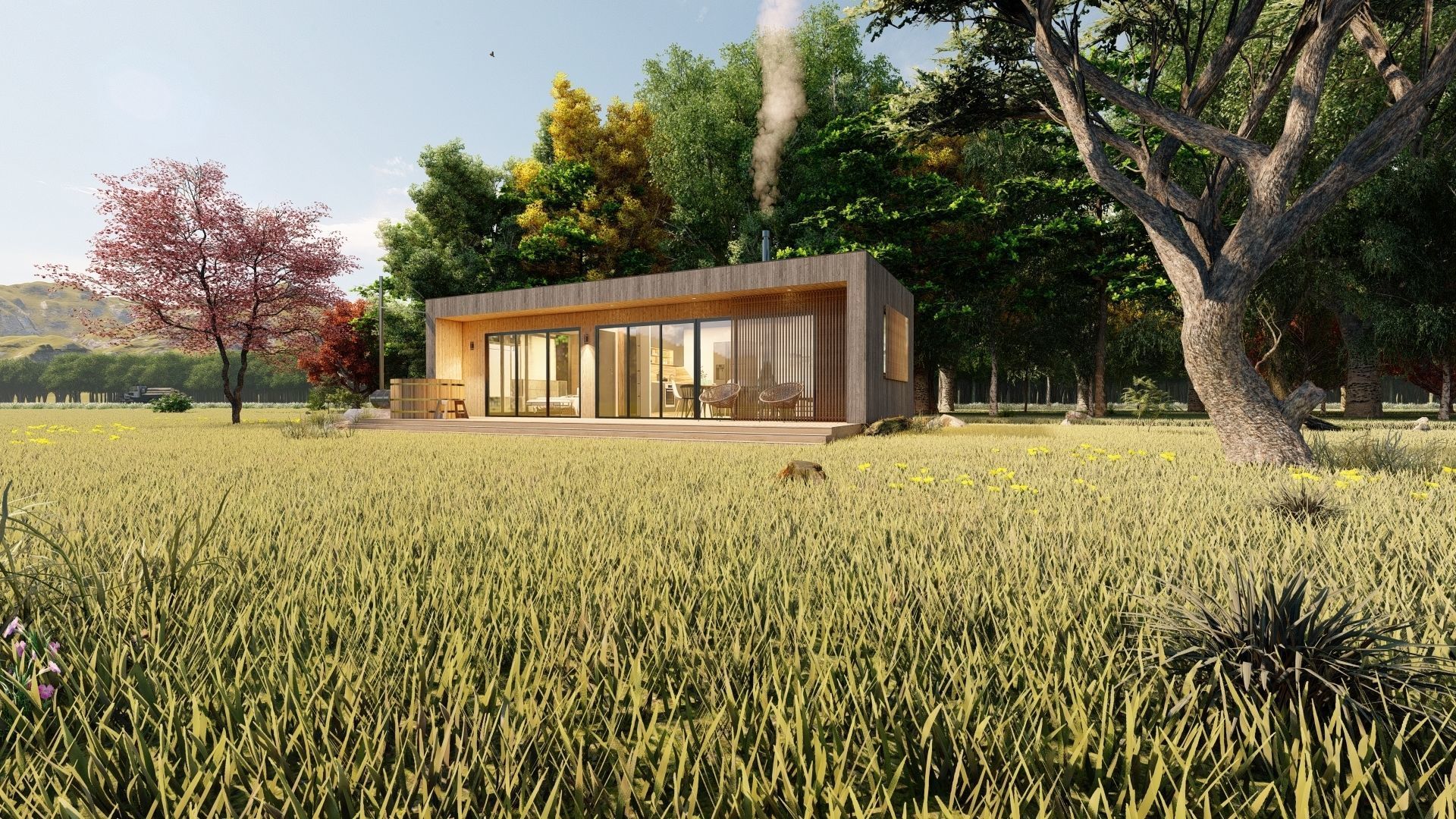 modern vacation residential house on 40m2 3d model Low-poly 3D model_9