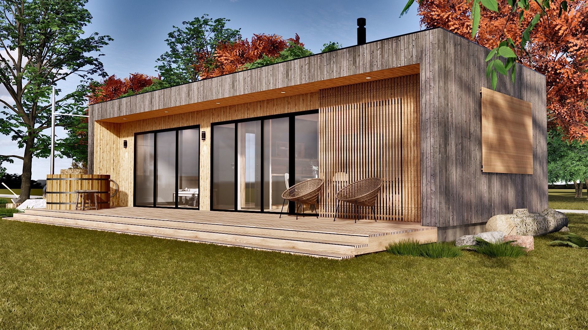 modern vacation residential house on 40m2 3d model Low-poly 3D model_8