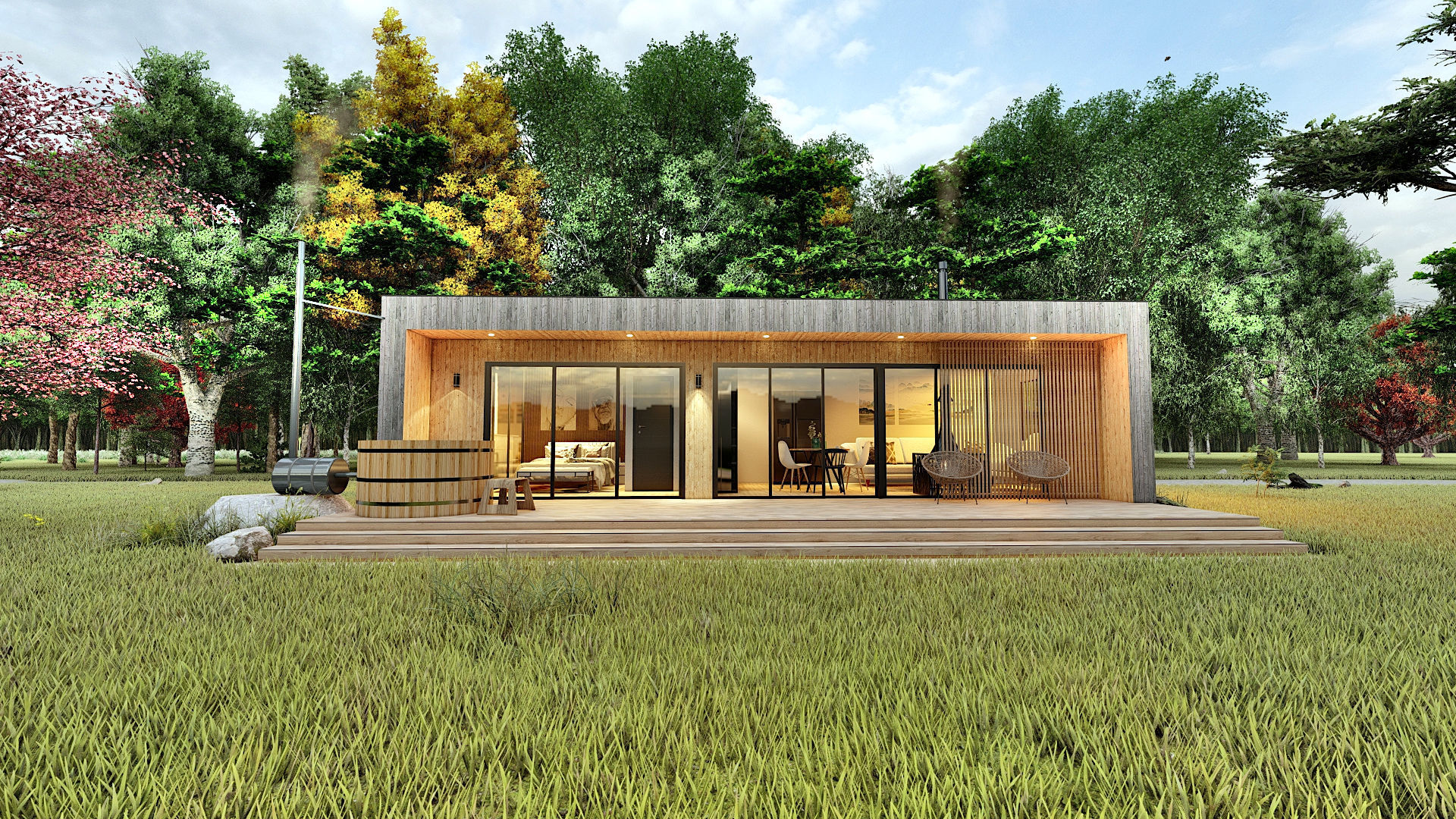 modern vacation residential house on 40m2 3d model Low-poly 3D model_10