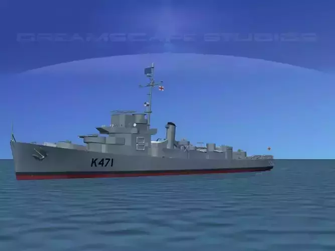 UK Captains Class Frigate HMAV Cooke 3D model
